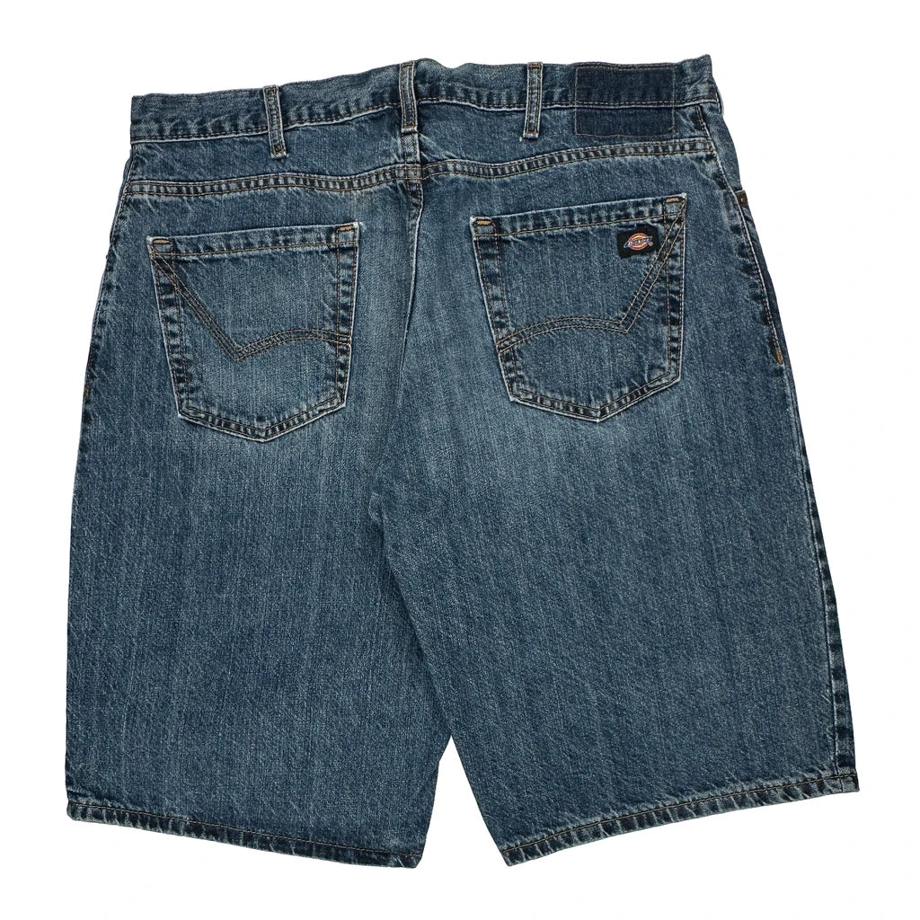 Dickies Denim Shorts - 36W 11L Blue Denim Refurbished - Thrifted (note: this is a term often used to describe second- refurbished available on Cerqular