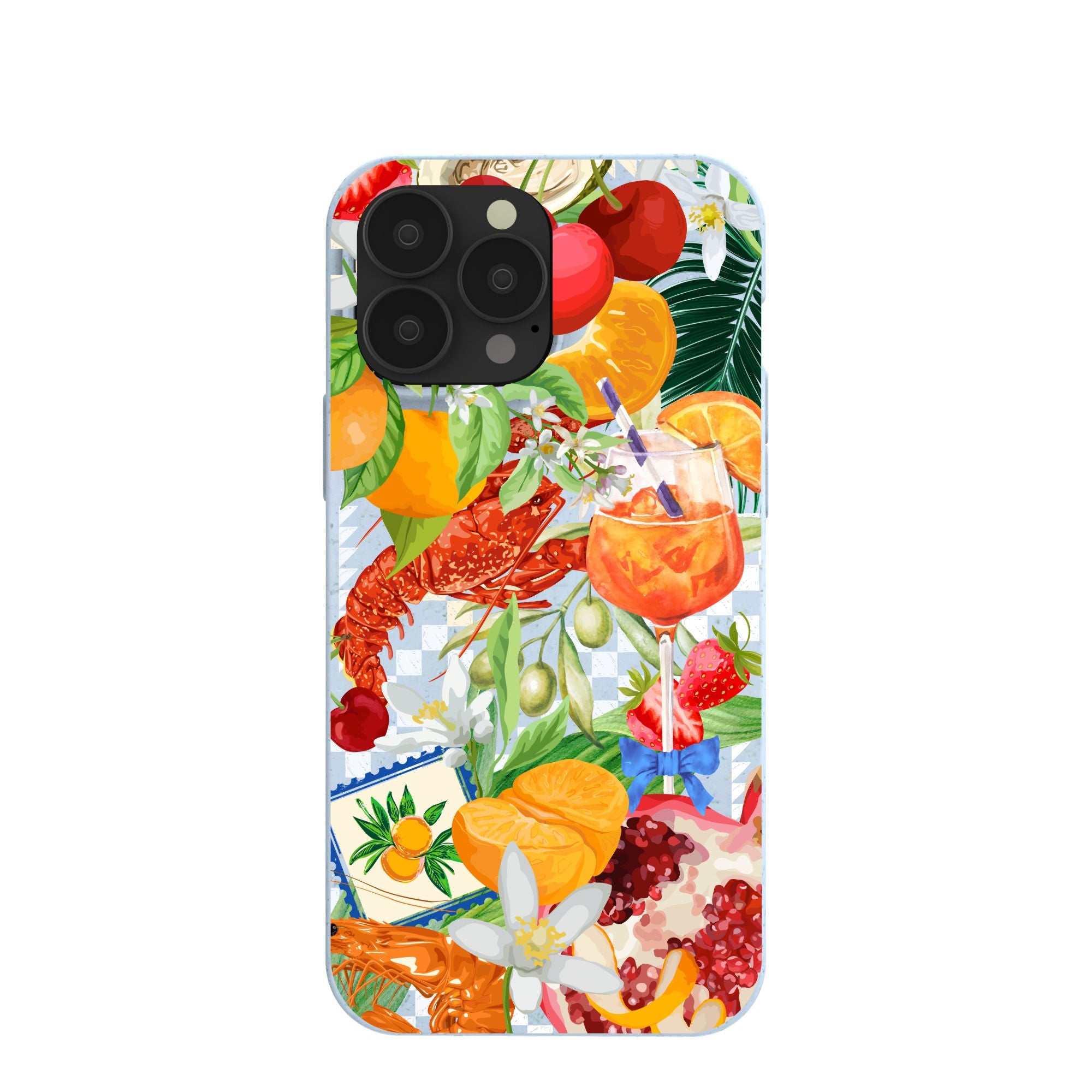 Powder Blue Mediterranean Summers iPhone 13 Pro Max Case Refurbished - Pela Case refurbished available on Cerqular