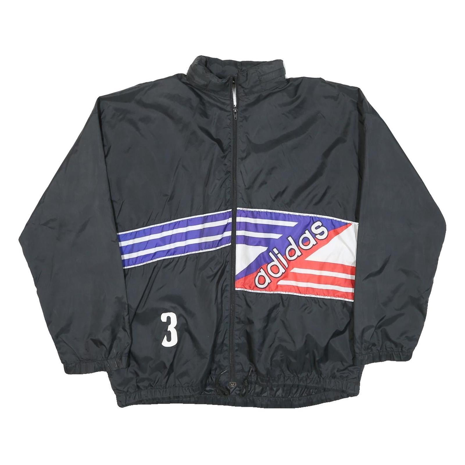 ADIDAS Mens Black Blue & Red Zip Jacket L Polyester Blend Sportswear Refurbished - N/A refurbished available on Cerqular