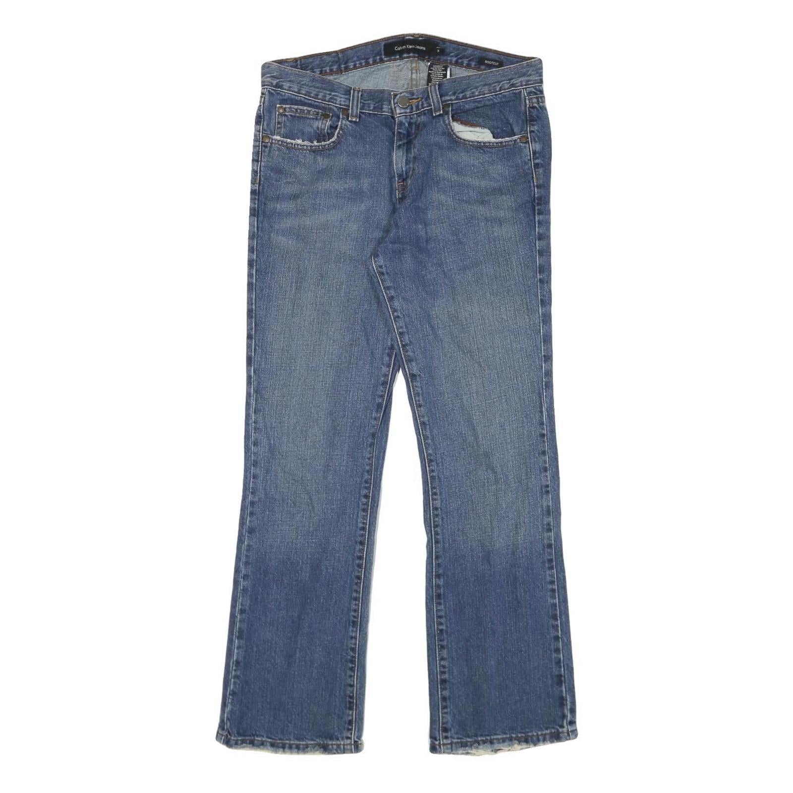 CALVIN KLEIN JEANS Womens Blue Regular Straight Denim Medium W31 L28 Zip Cotton Refurbished - N/A refurbished available on Cerqular