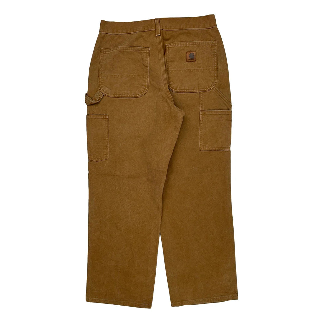 Buy Carhartt Carpenter Trousers - 30W 30L Brown Cotton Refurbished - $87.09 Carhartt Carpenter Trousers - 30W 30L Brown Cotton Refurbished - Thrifted (note: this is a term often used to describe second- refurbished available on Cerqular