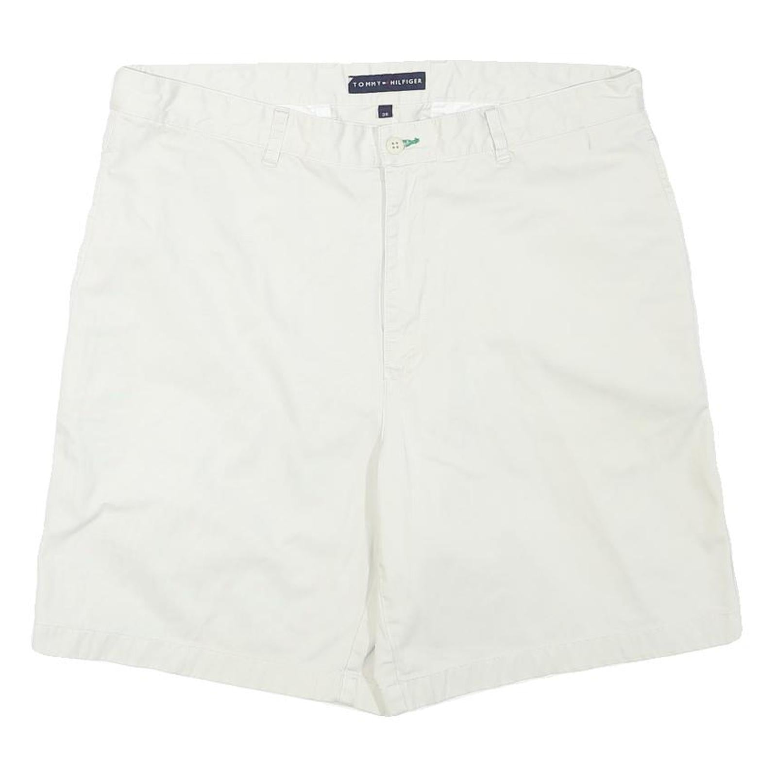 TOMMY HILFIGER Mens White Casual Shorts XL W36 Cotton Blend Comfort Lightweight Refurbished - N/A refurbished available on Cerqular
