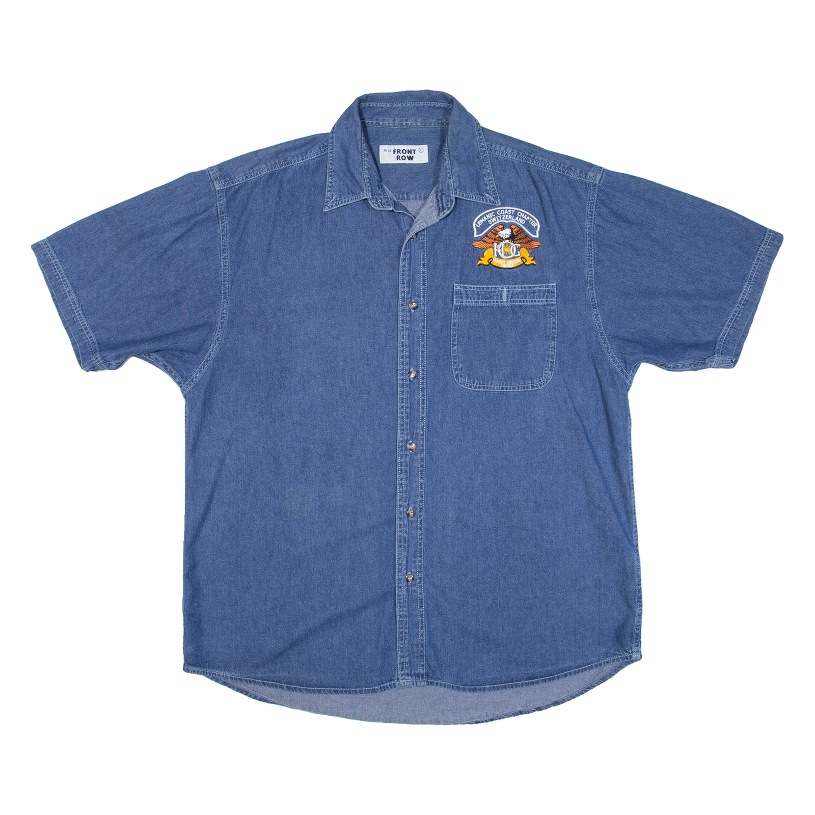 FRONT ROW Mens Denim Shirt Blue L Refurbished - N/A refurbished available on Cerqular