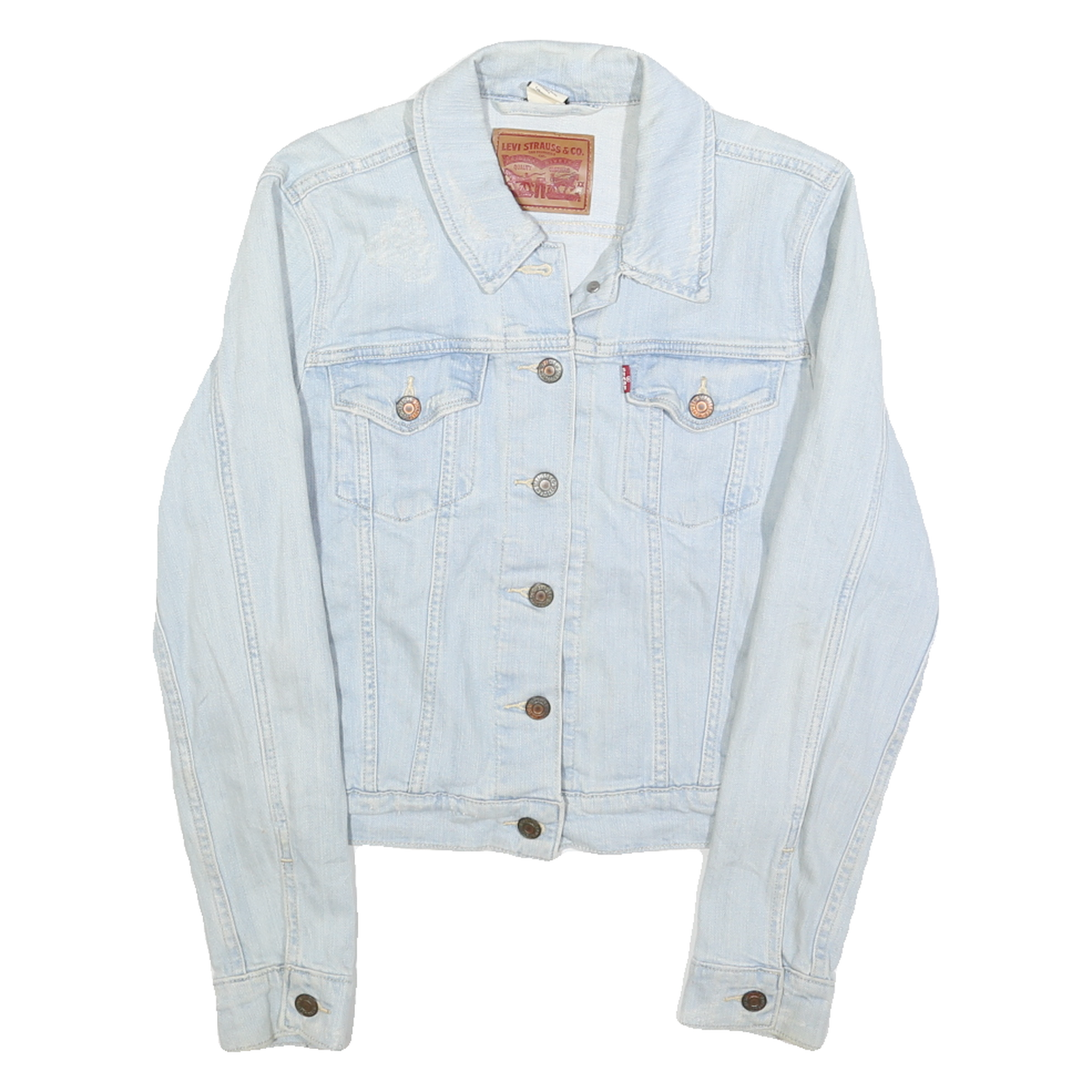 LEVI'S Womens Blue Cotton Denim Jacket M Button Closure Classic Fit Casual Refurbished - N/A refurbished available on Cerqular
