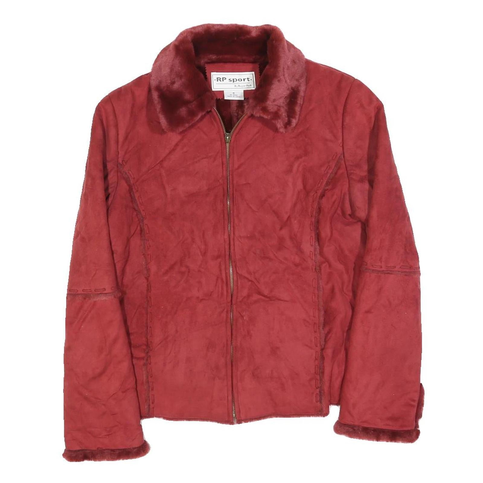 REP SPORT Womens Red Suede Zip Up Jacket M Suede Plain Stylish Casual Outerwear Refurbished - N/A refurbished available on Cerqular