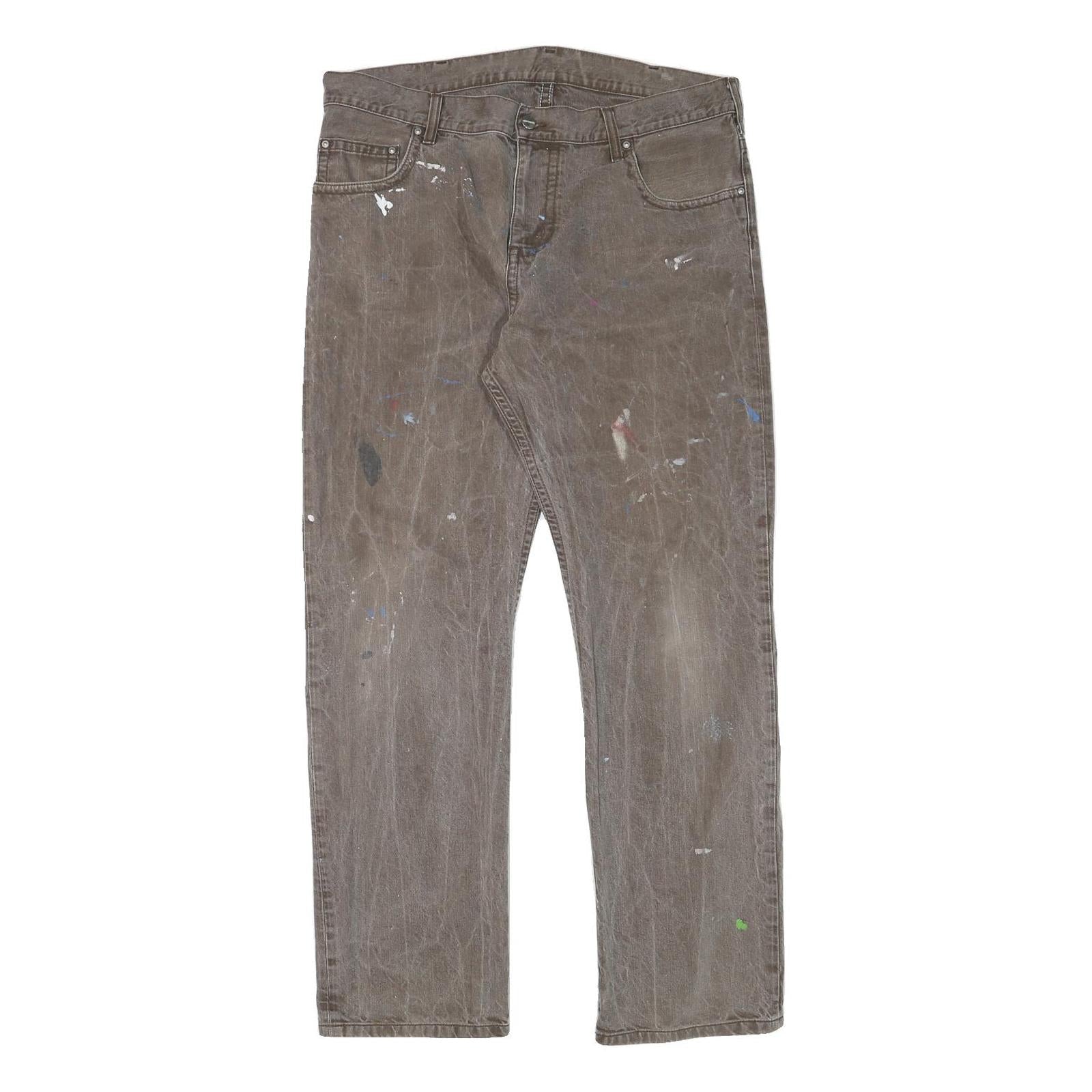 CARHARTT Mens Regular Fit Straight Brown Denim Jeans W37 L31 Workwear Heavy Duty Refurbished - N/A refurbished available on Cerqular