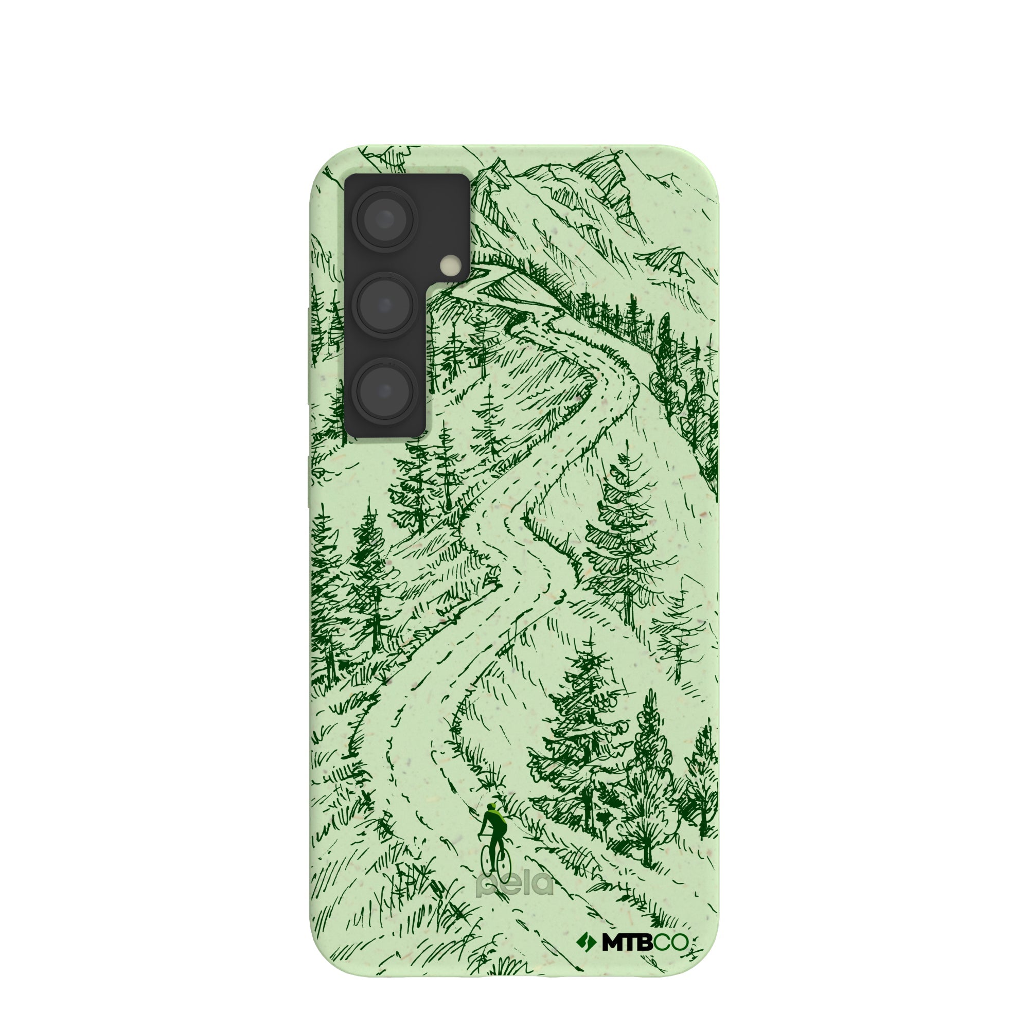 Sage Green Into the Mountains MTBCO Samsung Galaxy S24+(Plus) Case Refurbished - Pela Case refurbished available on Cerqular