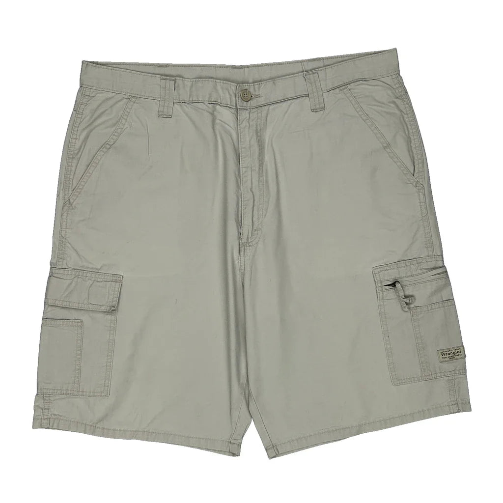 Wrangler Cargo Cargo Shorts - 40W 10L Beige Cotton Refurbished - Thrifted (note: this is a term often used to describe second- refurbished available on Cerqular