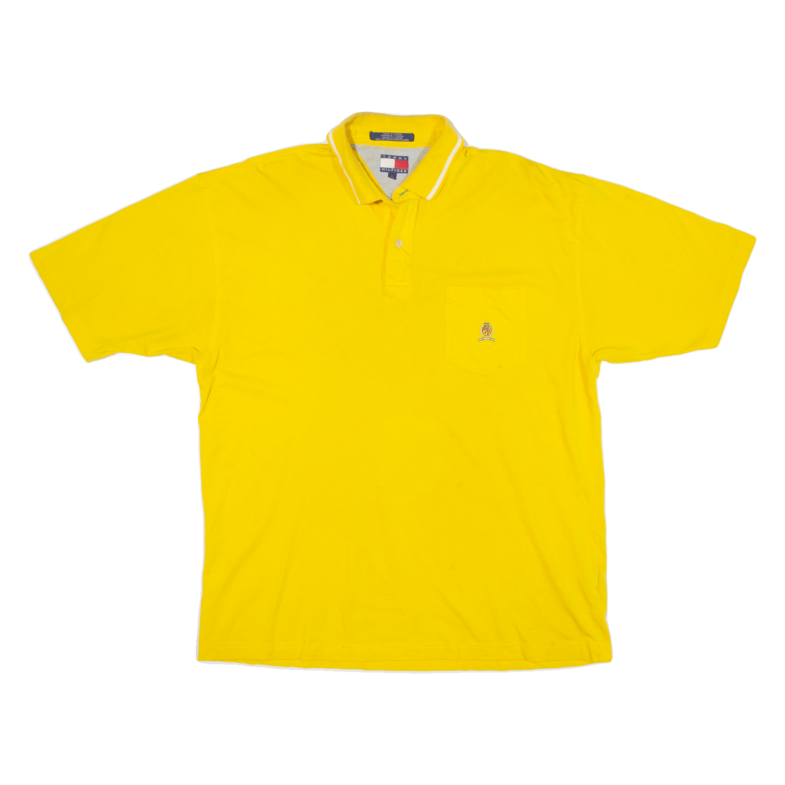TOMMY HILFIGER Mens Polo Shirt Yellow L Refurbished - N/A refurbished available on Cerqular
