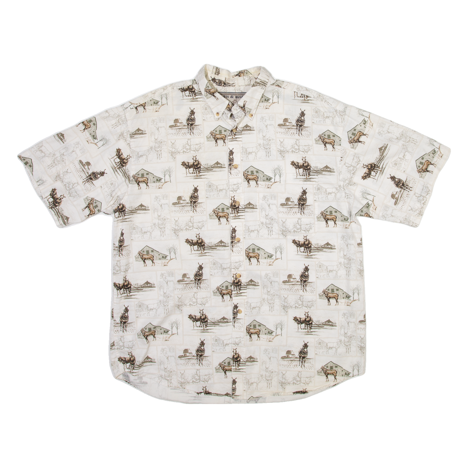 BIT & BRIDLE Horses Mens Shirt White L Refurbished - N/A refurbished available on Cerqular