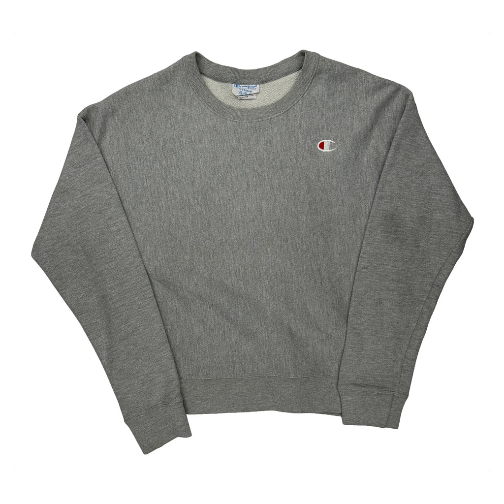 Reverse Weave Champion Sweatshirt - Medium Grey Cotton Blend Refurbished - Thrifted (note: this is a term often used to describe second- refurbished available on Cerqular