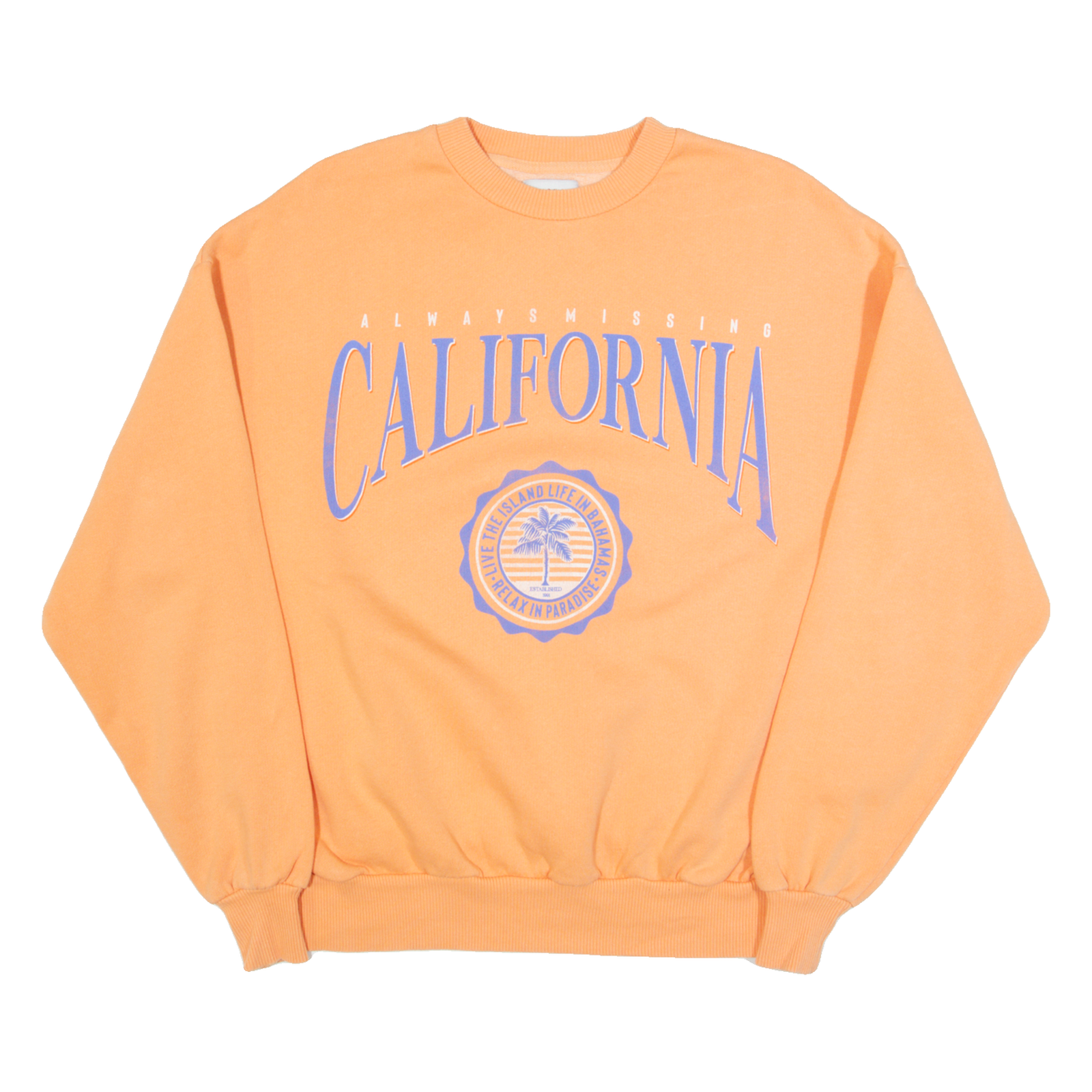 PULL&BEAR California Womens Sweatshirt Orange USA XS Refurbished - N/A refurbished available on Cerqular