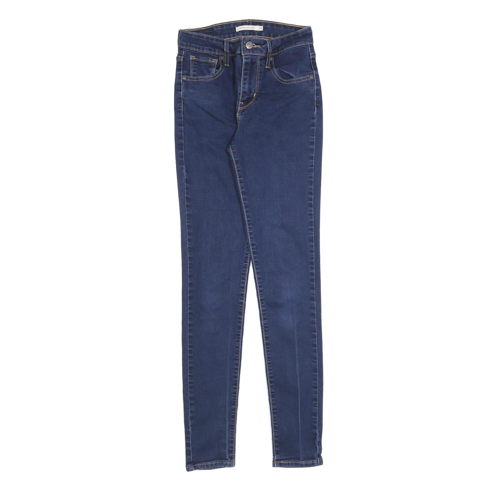 LEVI'S 721 Womens Jeans Blue Slim Skinny Denim Medium W26 L32 Stretch Zip Refurbished - N/A refurbished available on Cerqular