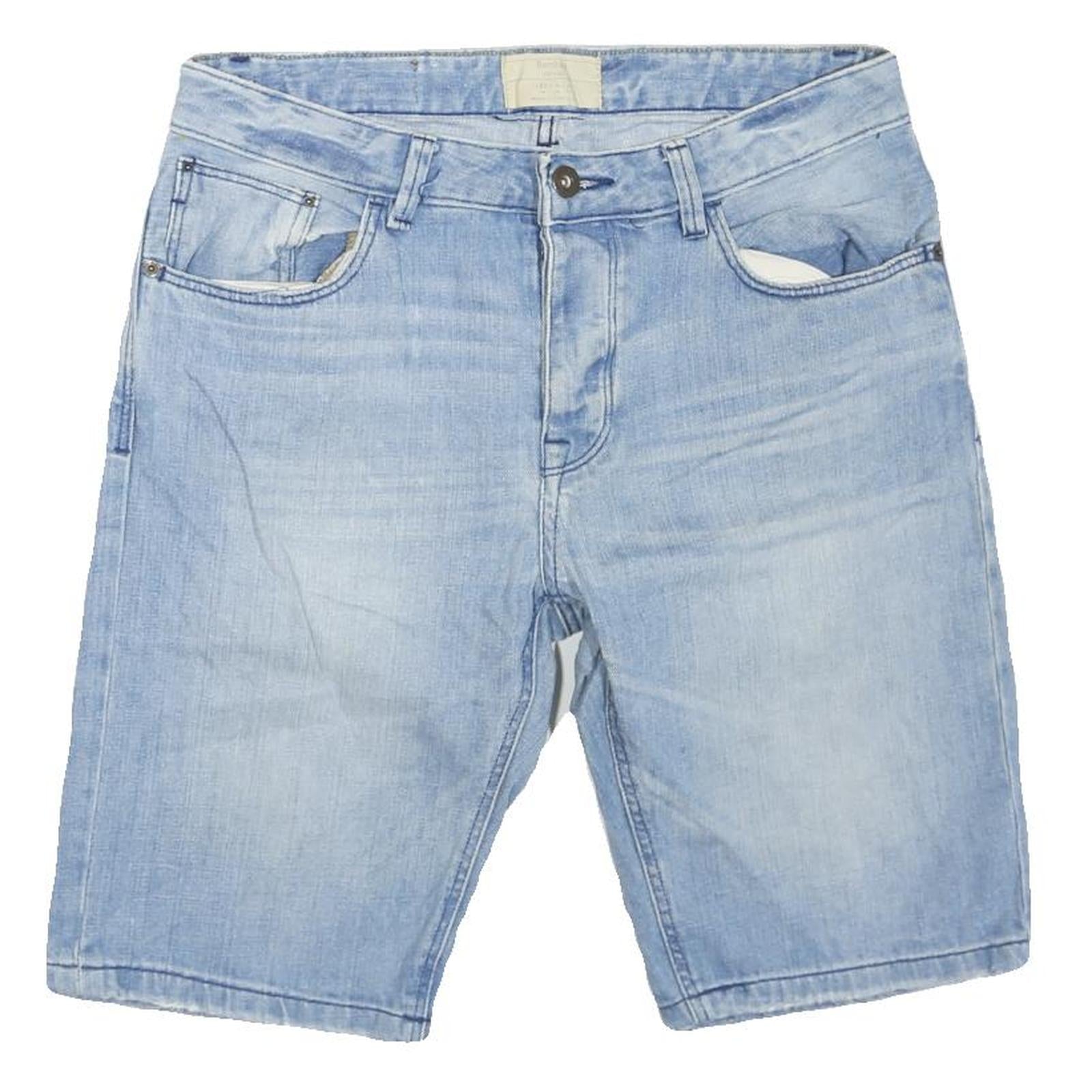 BERSHKA Womens Denim Blue Casual Shorts M W32 Light Wash Cotton Blend Refurbished - N/A refurbished available on Cerqular