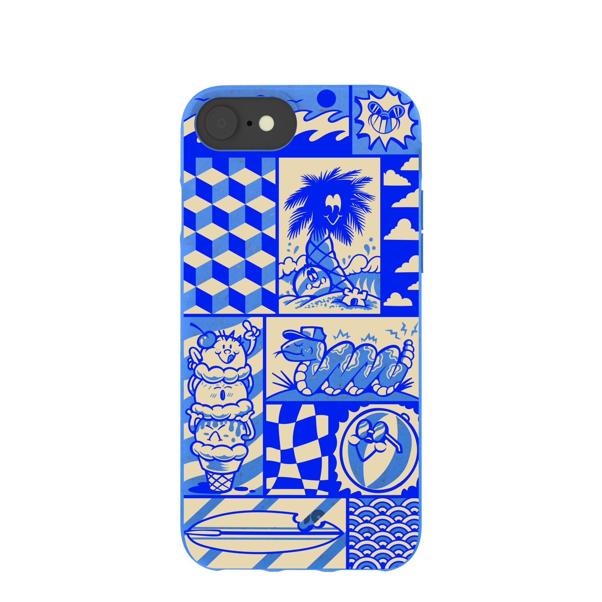 Electric Blue Summer Blues iPhone 6/6s/7/8/SE Case Refurbished - Pela Case refurbished available on Cerqular