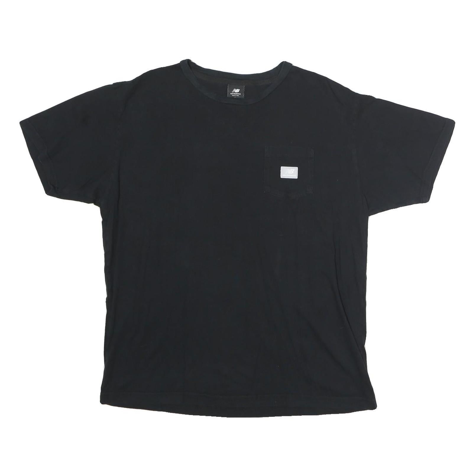 NEW BALANCE Mens Black Pocket T-Shirt L Short Sleeve Crew Neck Cotton Casual Refurbished - N/A refurbished available on Cerqular