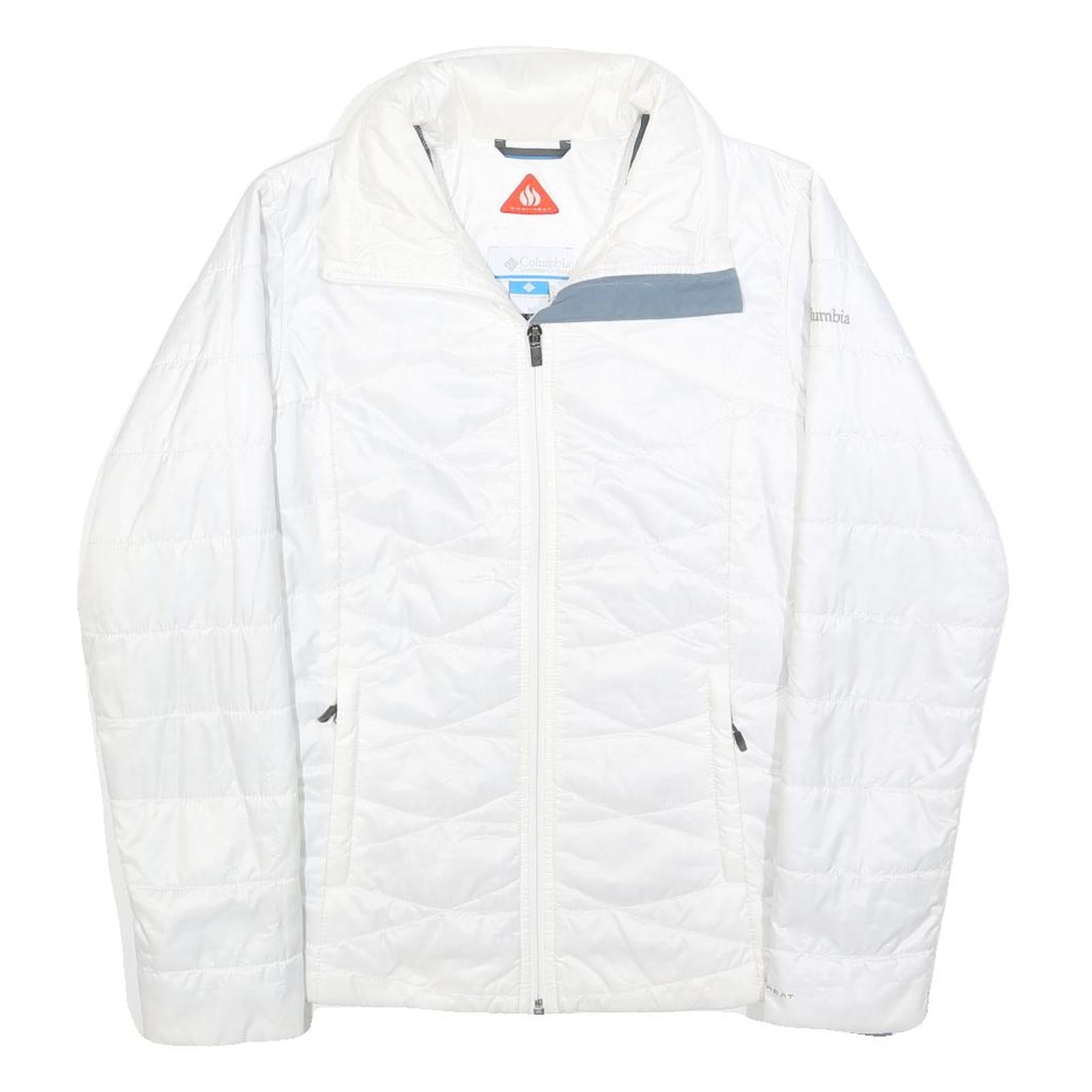 COLUMBIA Womens White Lightweight Jacket S Polyester Blend Plain Zip Closure Refurbished - N/A refurbished available on Cerqular