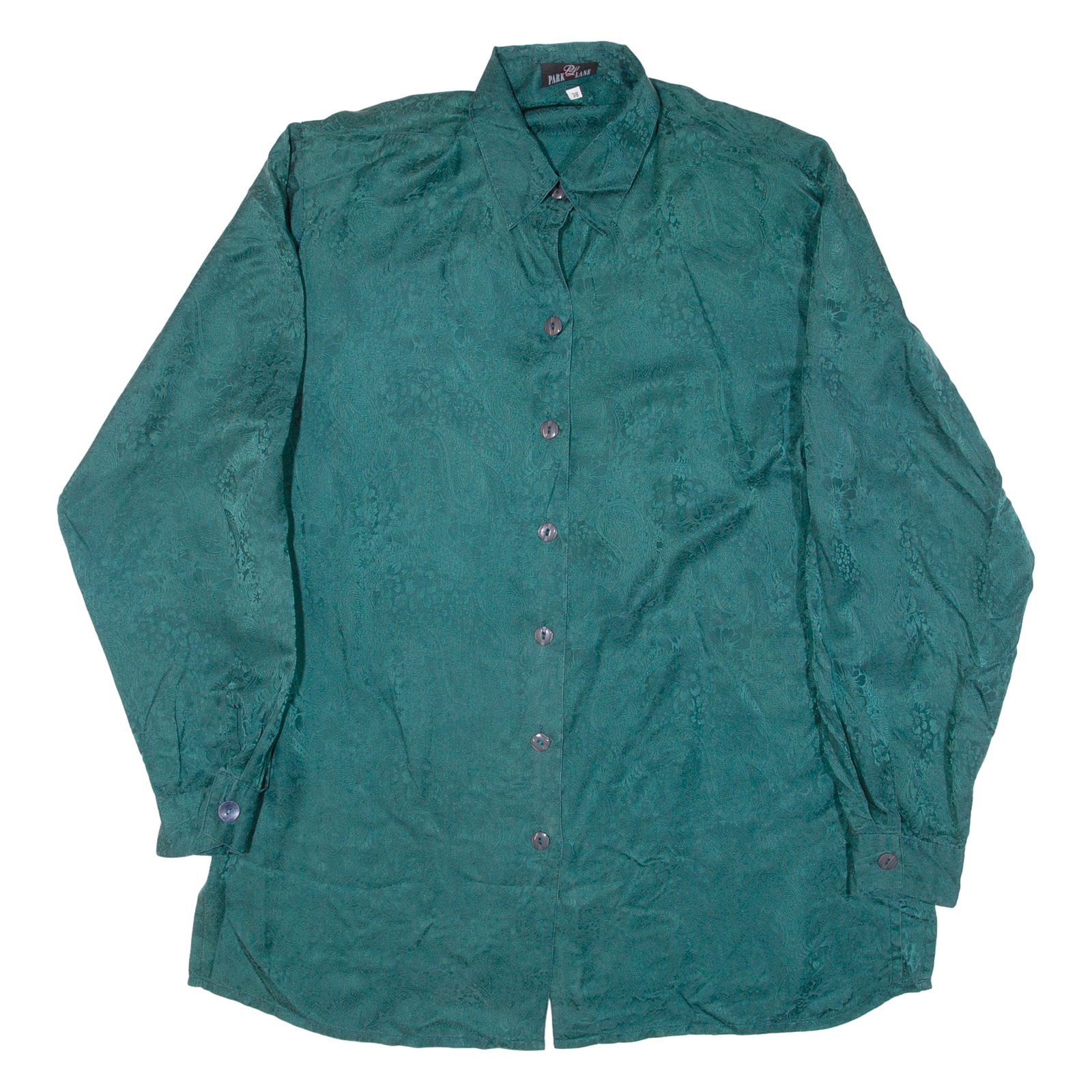 PARK LANE Womens Shirt Green Paisley Long Sleeve M Refurbished - N/A refurbished available on Cerqular
