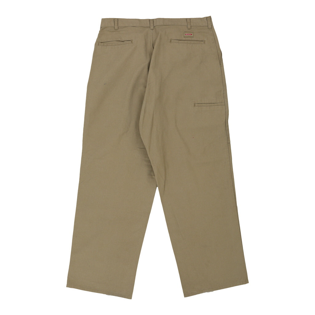 Dickies Double Knee Trousers - 37W 32L Beige Cotton Blend Refurbished - Thrifted (note: this is a term often used to describe second- refurbished available on Cerqular