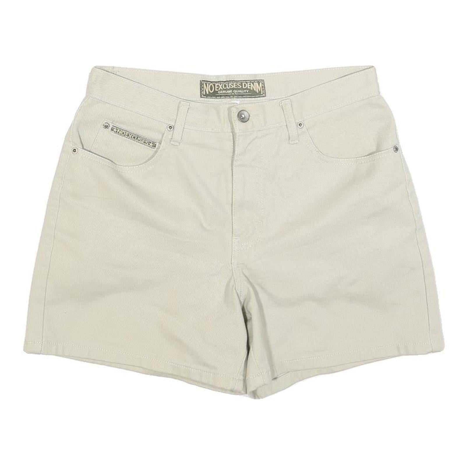 NO EXCUSES Womens Shorts Cream Casual Plain M W30 Cotton Blend Summer Refurbished - N/A refurbished available on Cerqular