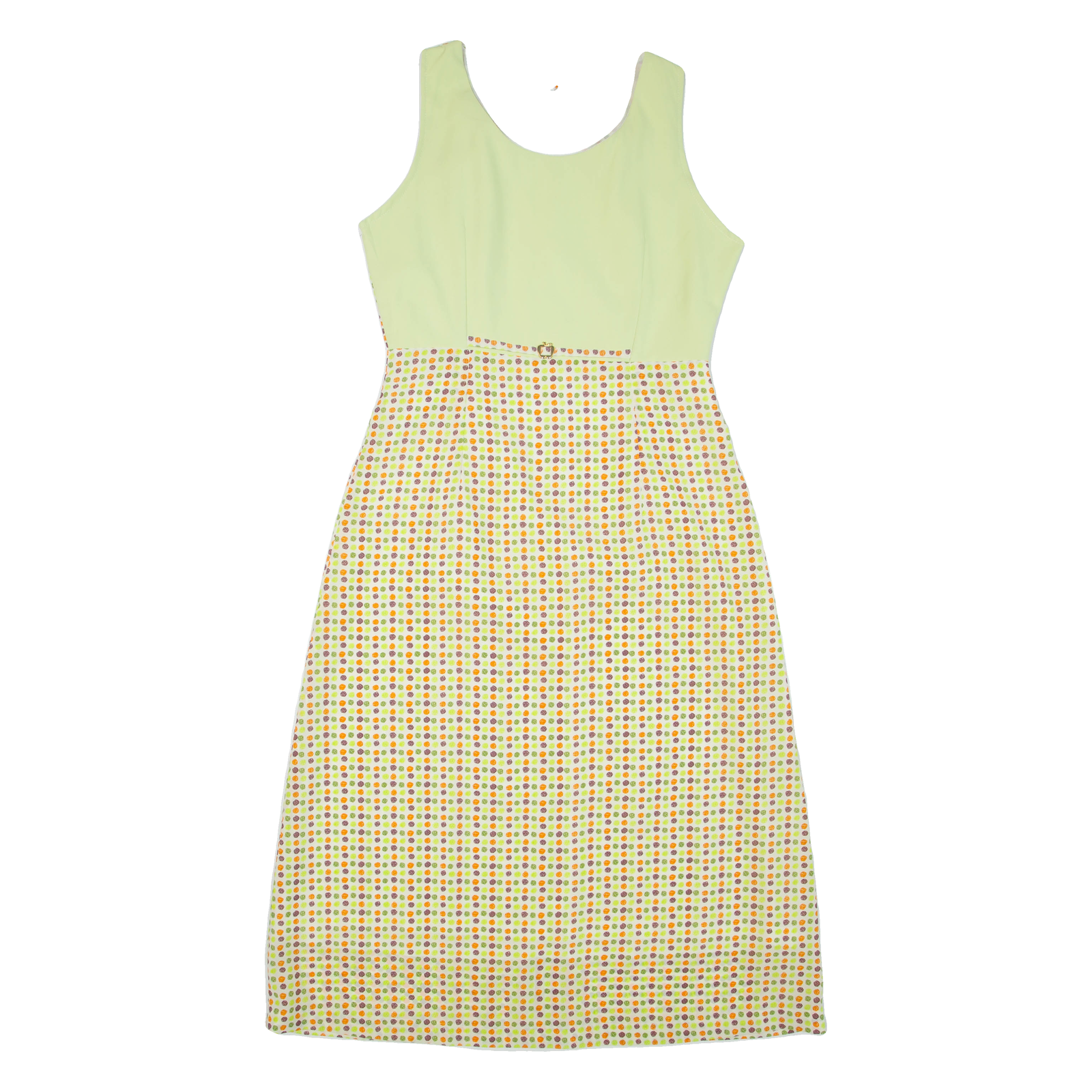 Womens Day Dress Green Spotted Sleeveless Midi M Refurbished - N/A refurbished available on Cerqular