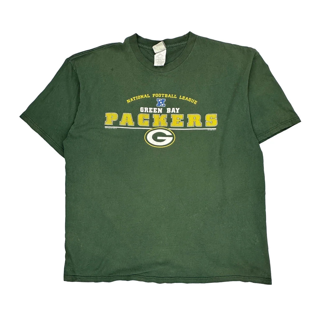 Green Bay Packers Lee Sport Nfl T-Shirt - 2XL Green Cotton Refurbished - Thrifted (note: this is a term often used to describe second- refurbished available on Cerqular