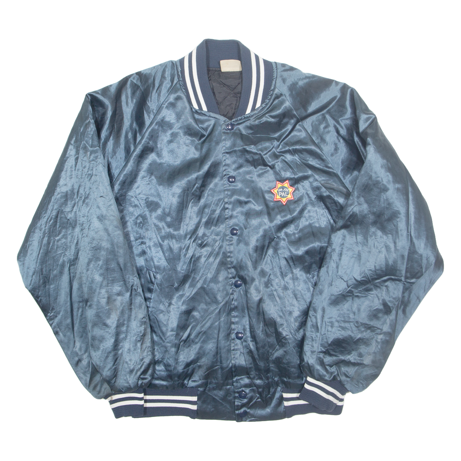 AUBURN San Jose Pal Mens Varsity Jacket Blue Nylon USA L Refurbished - N/A refurbished available on Cerqular