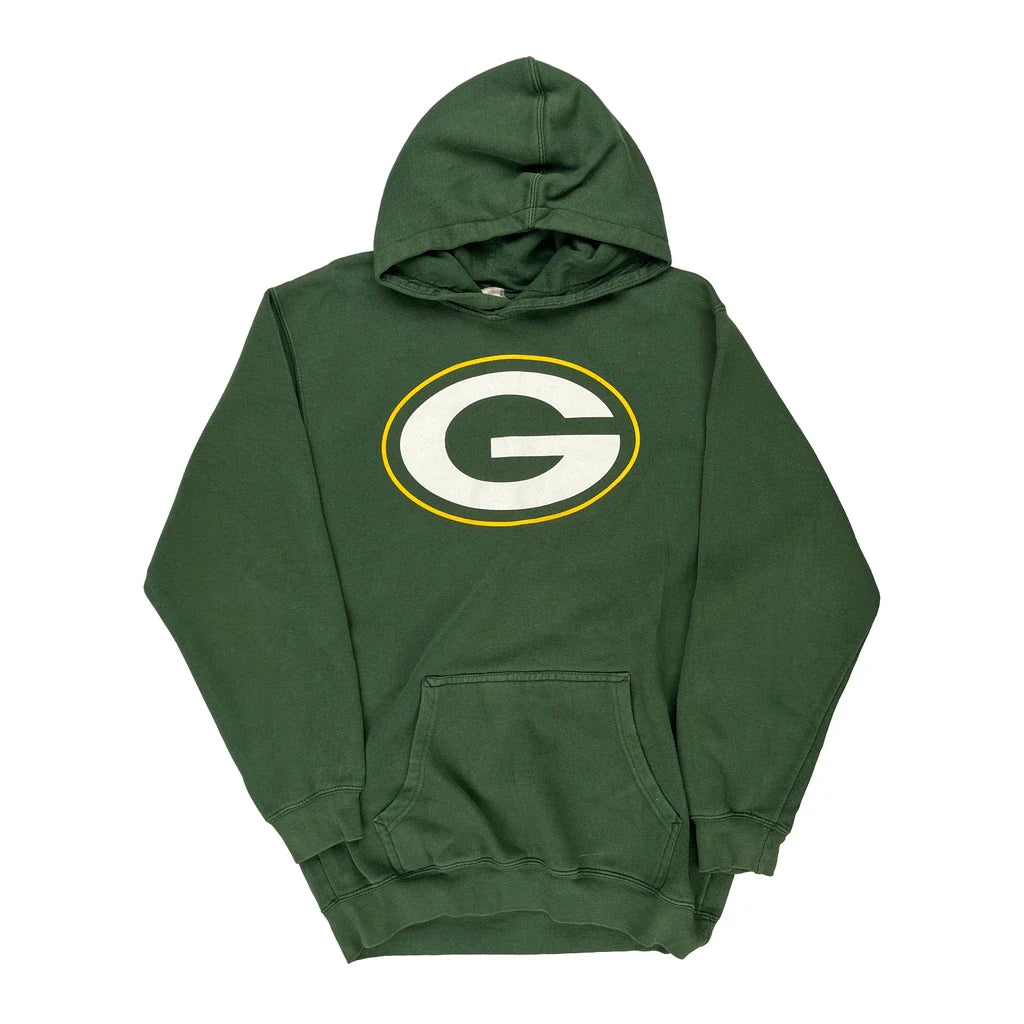 Green Bay Packers N.F.L. Team Apparel Hoodie - Large Green Cotton Refurbished - Thrifted (note: this is a term often used to describe second- refurbished available on Cerqular