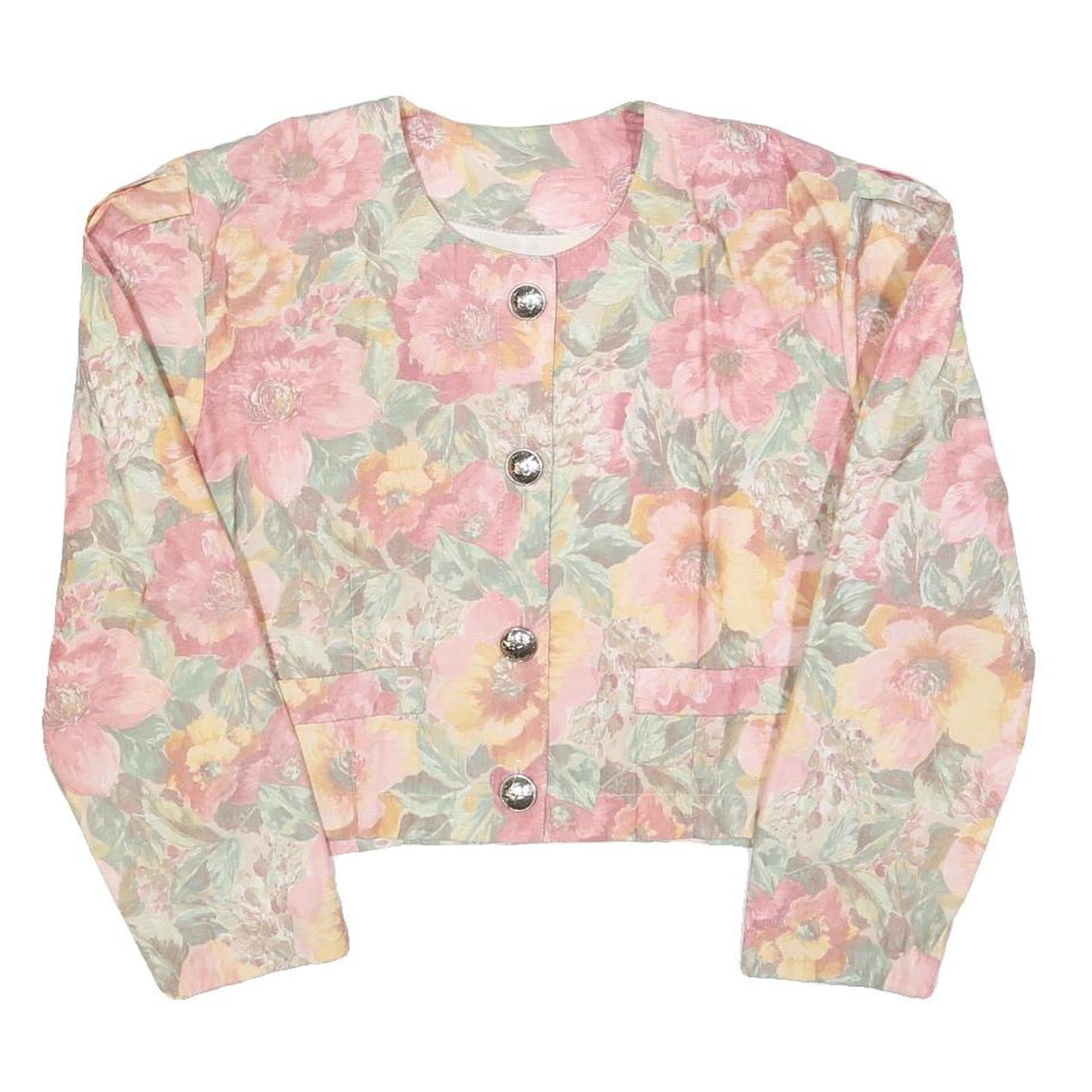 Buy Womens Pink & Yellow Floral Cotton Blend Jacket M Button Plain Vintage Style Refurbished - $37.69 Womens Pink & Yellow Floral Cotton Blend Jacket M Button Plain Vintage Style Refurbished - N/A refurbished available on Cerqular