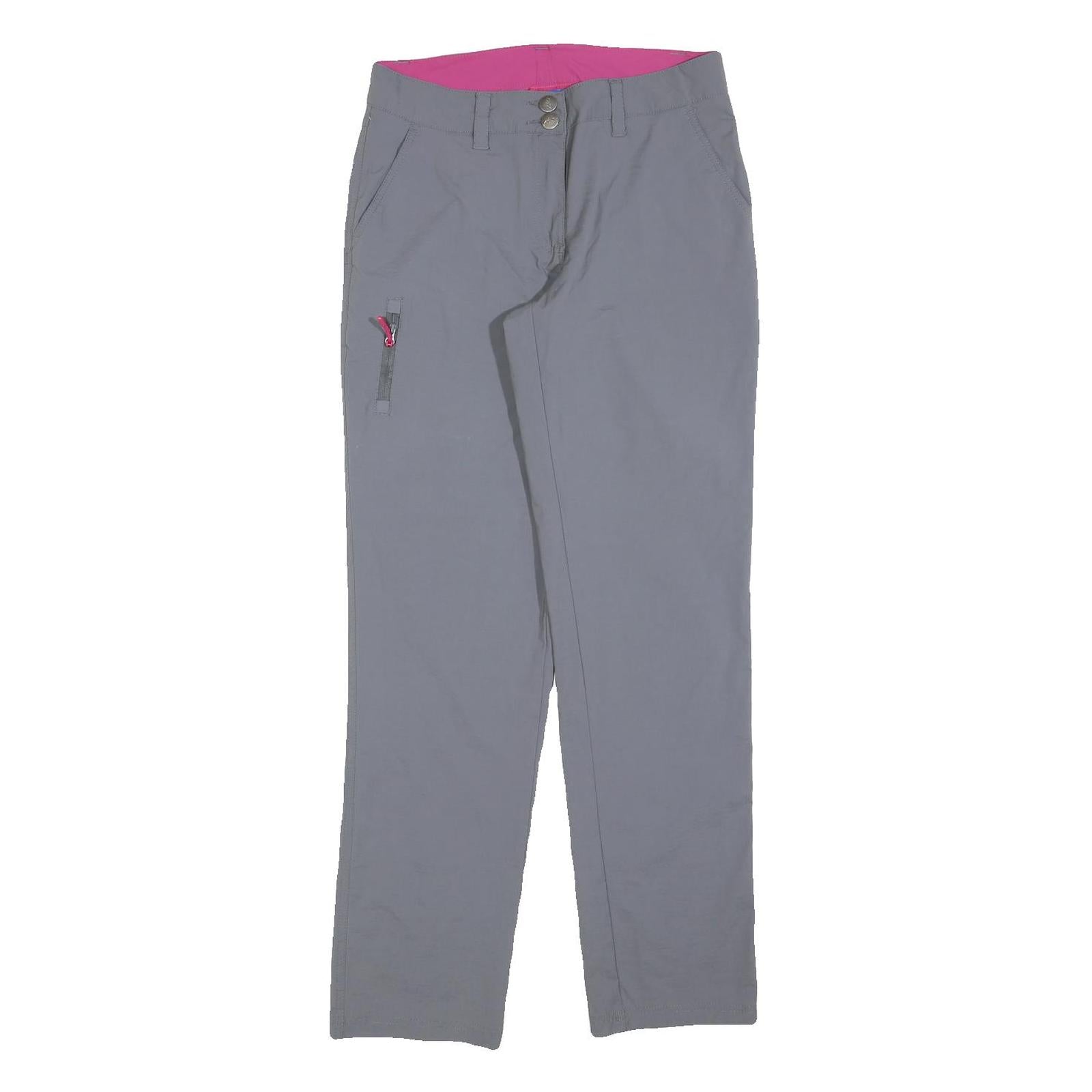 CRANE Womens Relaxed Grey Trousers W28 L30 Zip Polyester Blend Casual Outdoor Refurbished - N/A refurbished available on Cerqular