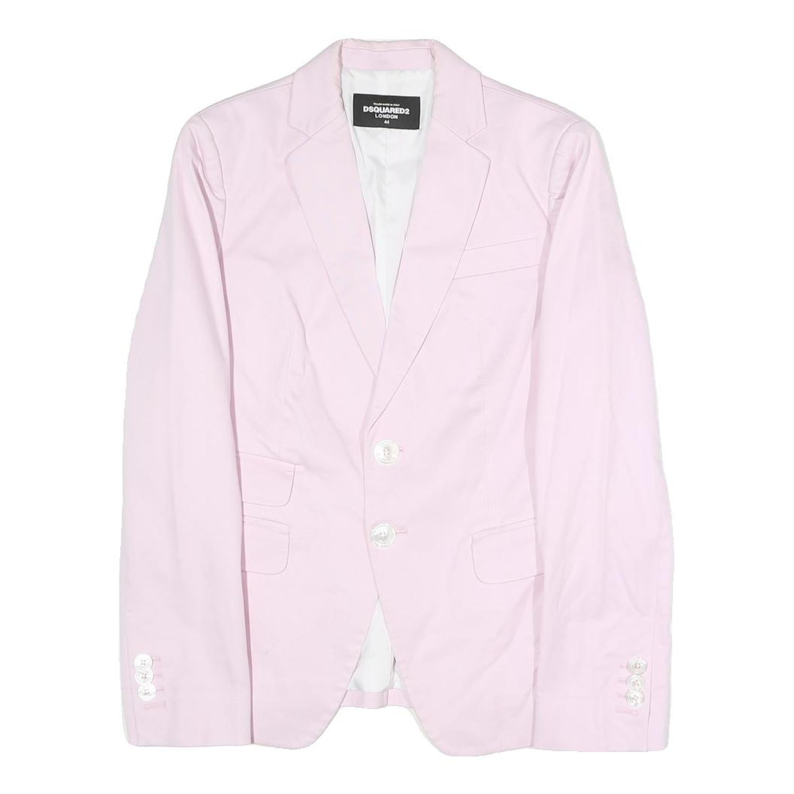 DSQUARED2 Womens Pink Button Jacket S Polyester Blend Tailored Plain Elegant Refurbished - N/A refurbished available on Cerqular
