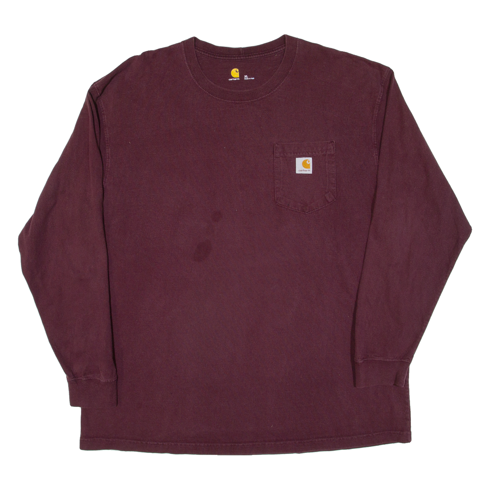 CARHARTT Mens T-Shirt Maroon Long Sleeve XL Refurbished - N/A refurbished available on Cerqular