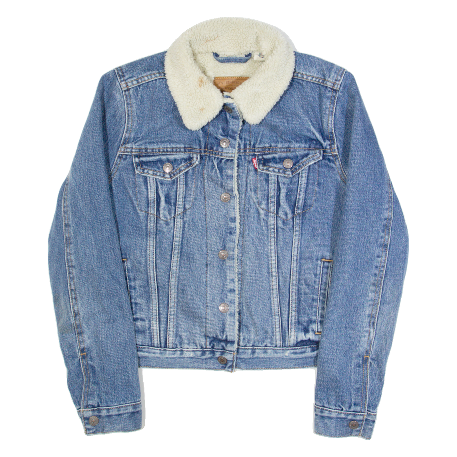 Buy LEVI'S BIG E Womens Sherpa Lined Denim Jacket Blue XS Refurbished - $63.69 LEVI'S BIG E Womens Sherpa Lined Denim Jacket Blue XS Refurbished - N/A refurbished available on Cerqular