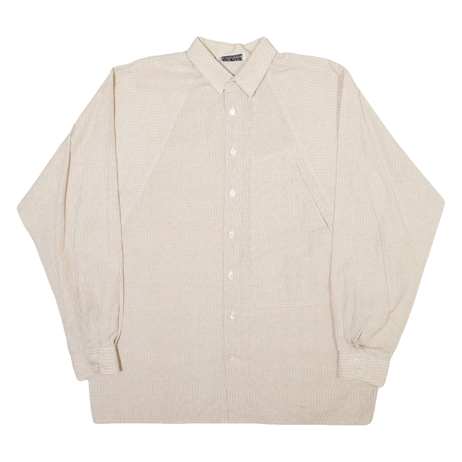 VISAGE Mens Shirt Beige 90s Crazy Pattern Long Sleeve L Refurbished - N/A refurbished available on Cerqular