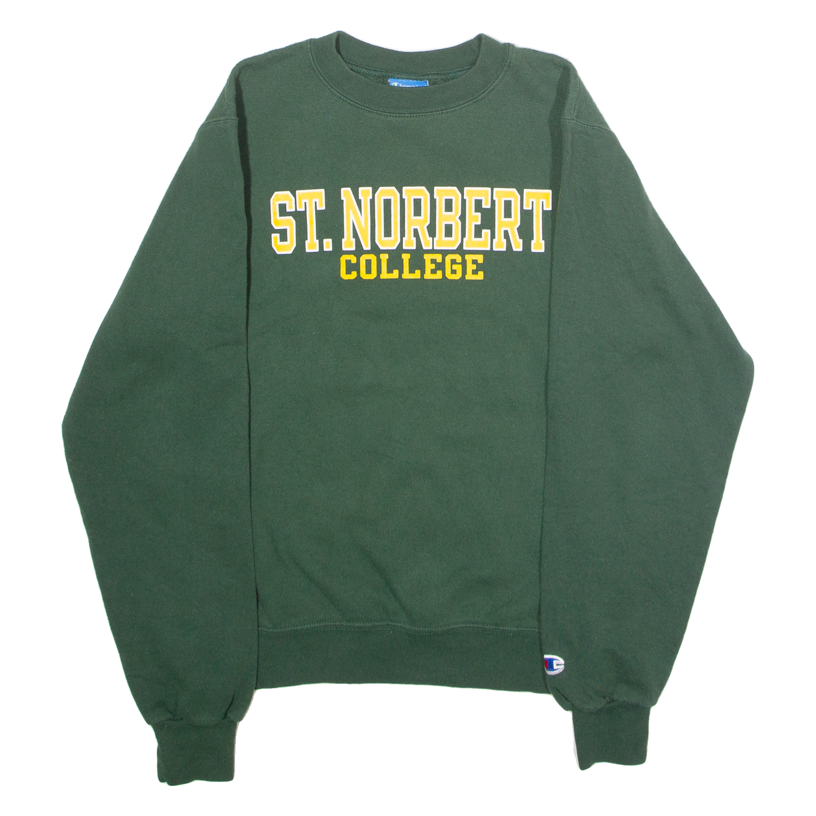 CHAMPION St Norbert College Mens Sweatshirt Green Crew Neck 90s USA XS Refurbished - N/A refurbished available on Cerqular
