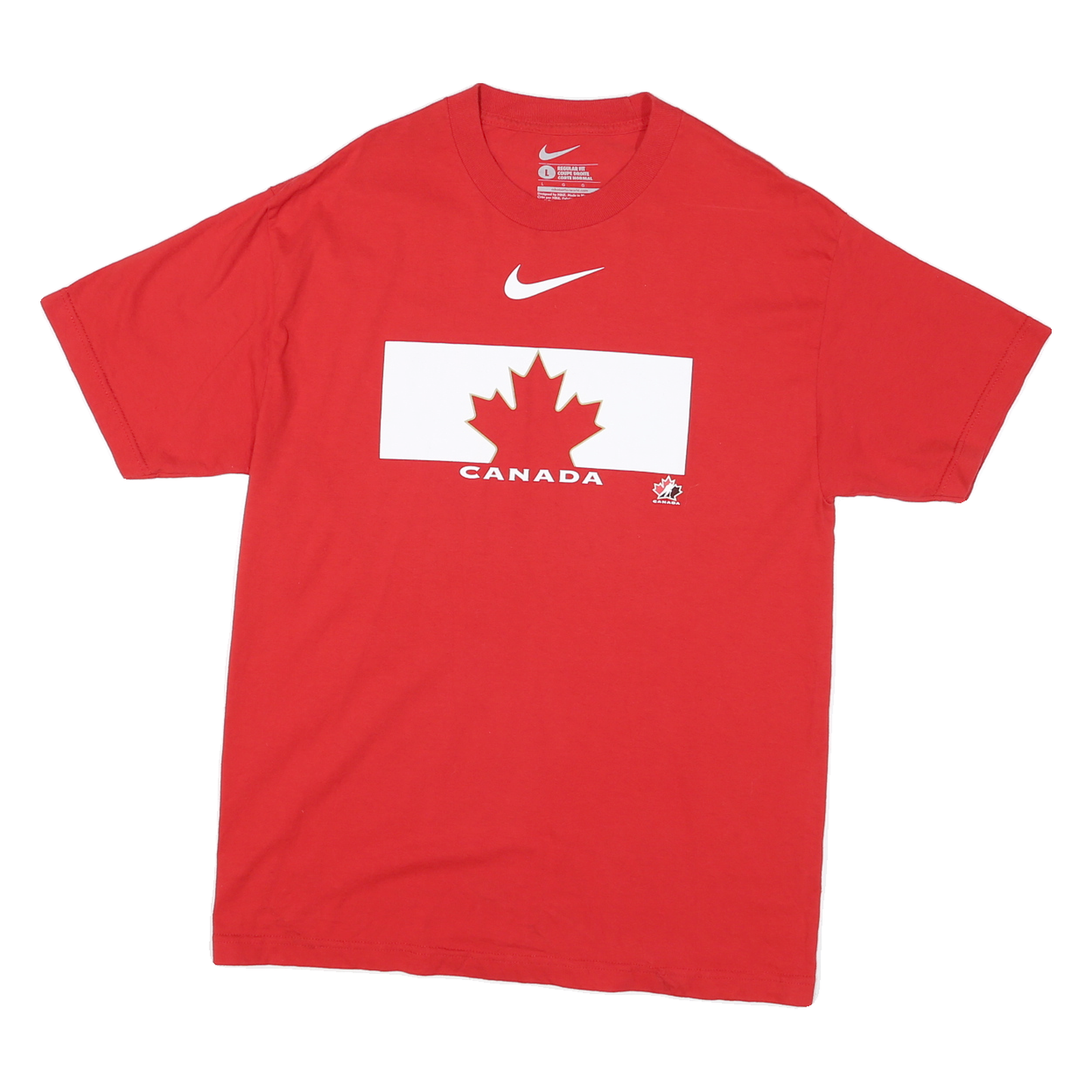 NIKE Mens Red Canada Graphic T-Shirt L Short Sleeve Crew Neck Sportswear Refurbished - N/A refurbished available on Cerqular