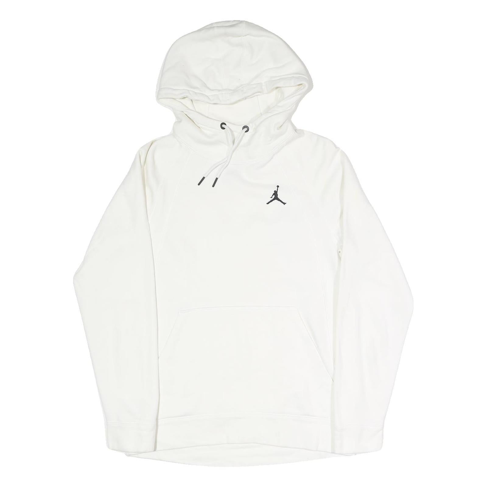 AIR JORDAN Womens White Hoodie M Cotton Blend Casual Pullover Drawstring Refurbished - N/A refurbished available on Cerqular