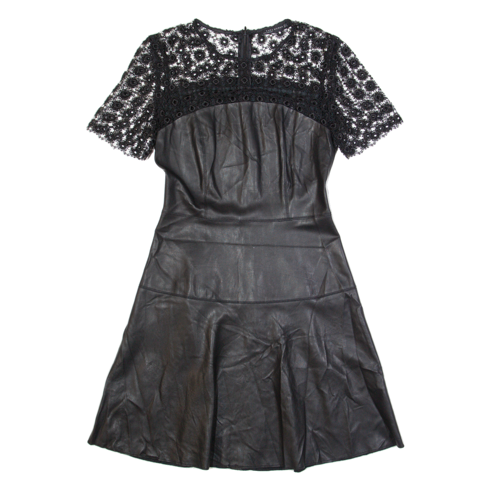 ZARA WOMAN Womens Skater Dress Black Short Sleeve Knee Length S Refurbished - N/A refurbished available on Cerqular
