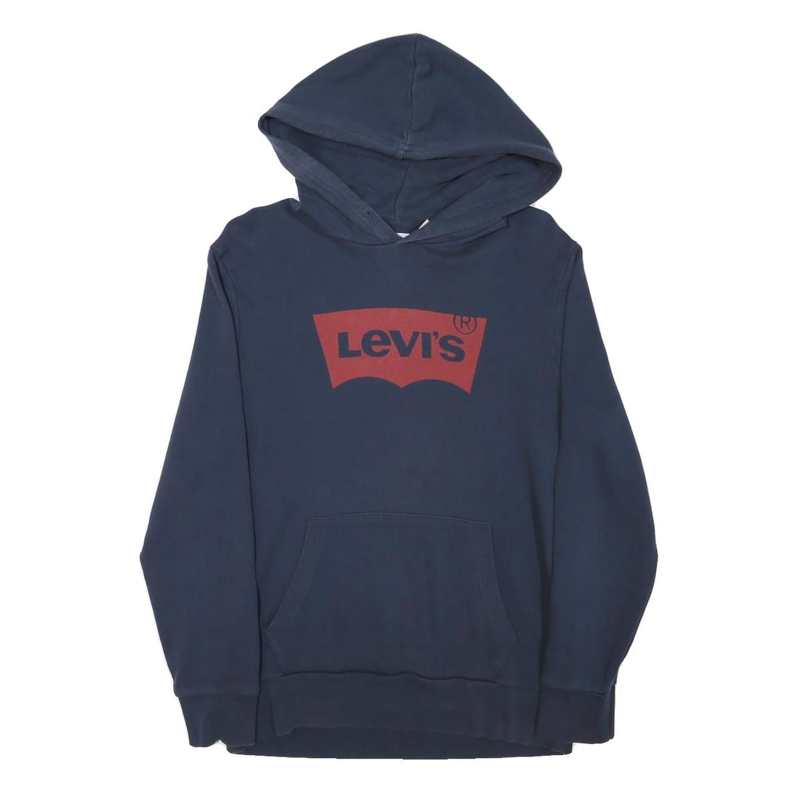LEVI'S Mens Blue Hoodie M Cotton Blend Pullover Classic Logo Sweatshirt Refurbished - N/A refurbished available on Cerqular