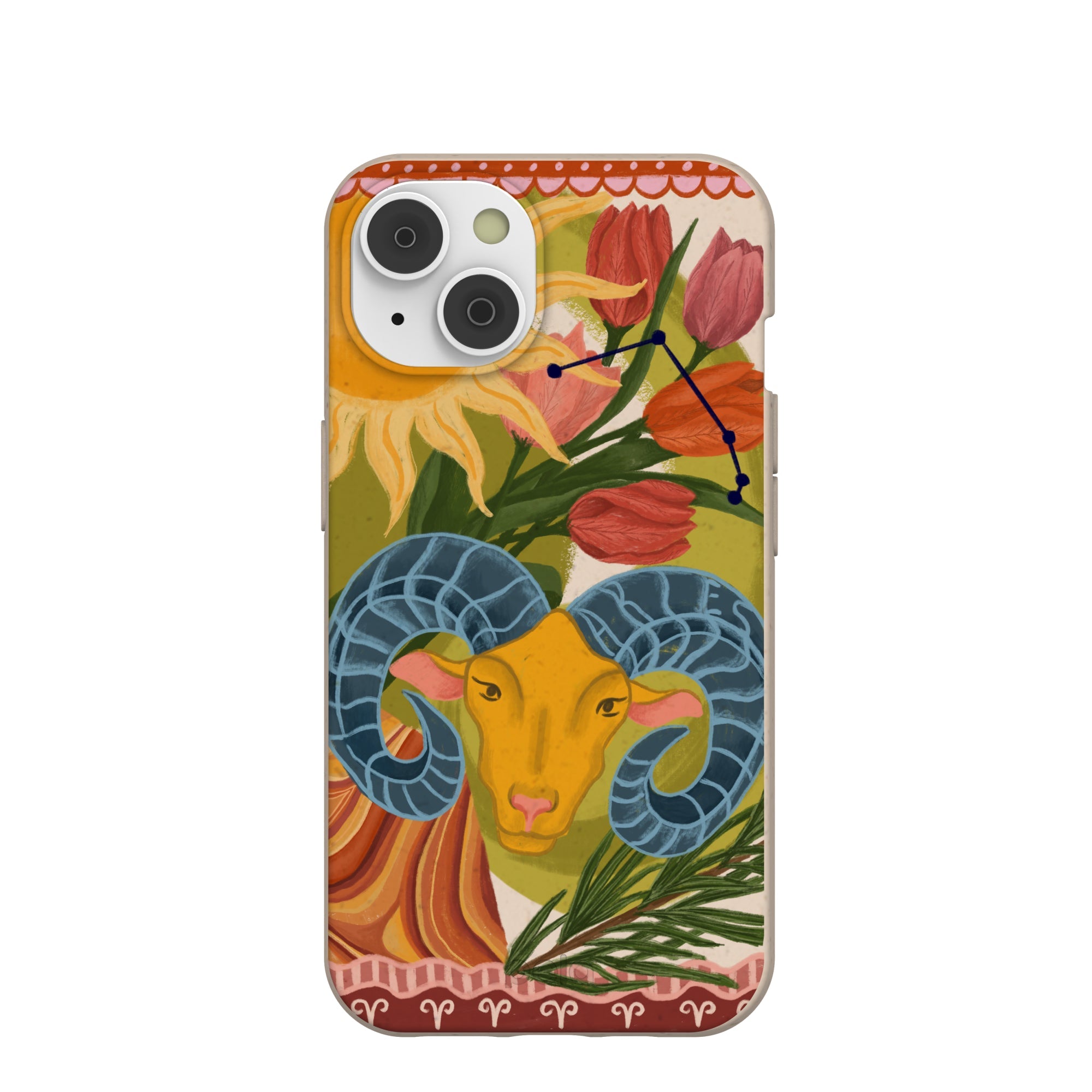 Seashell Aries Ram iPhone 14/16e Case Refurbished - Pela Case refurbished available on Cerqular
