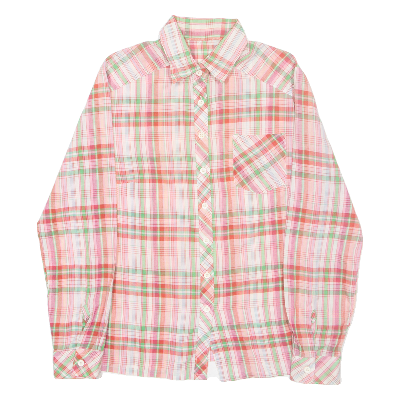 Womens Shirt Pink Check Long Sleeve S Refurbished - N/A refurbished available on Cerqular