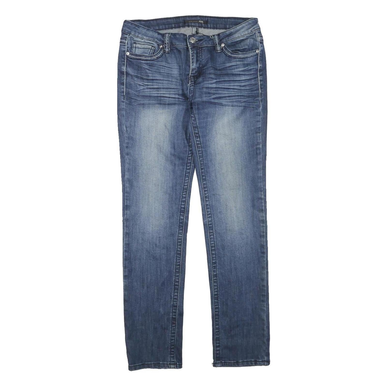 SEDUCTIONS FD Womens Jeans Blue Regular Straight Denim Medium Wash W32 L30 Refurbished - N/A refurbished available on Cerqular