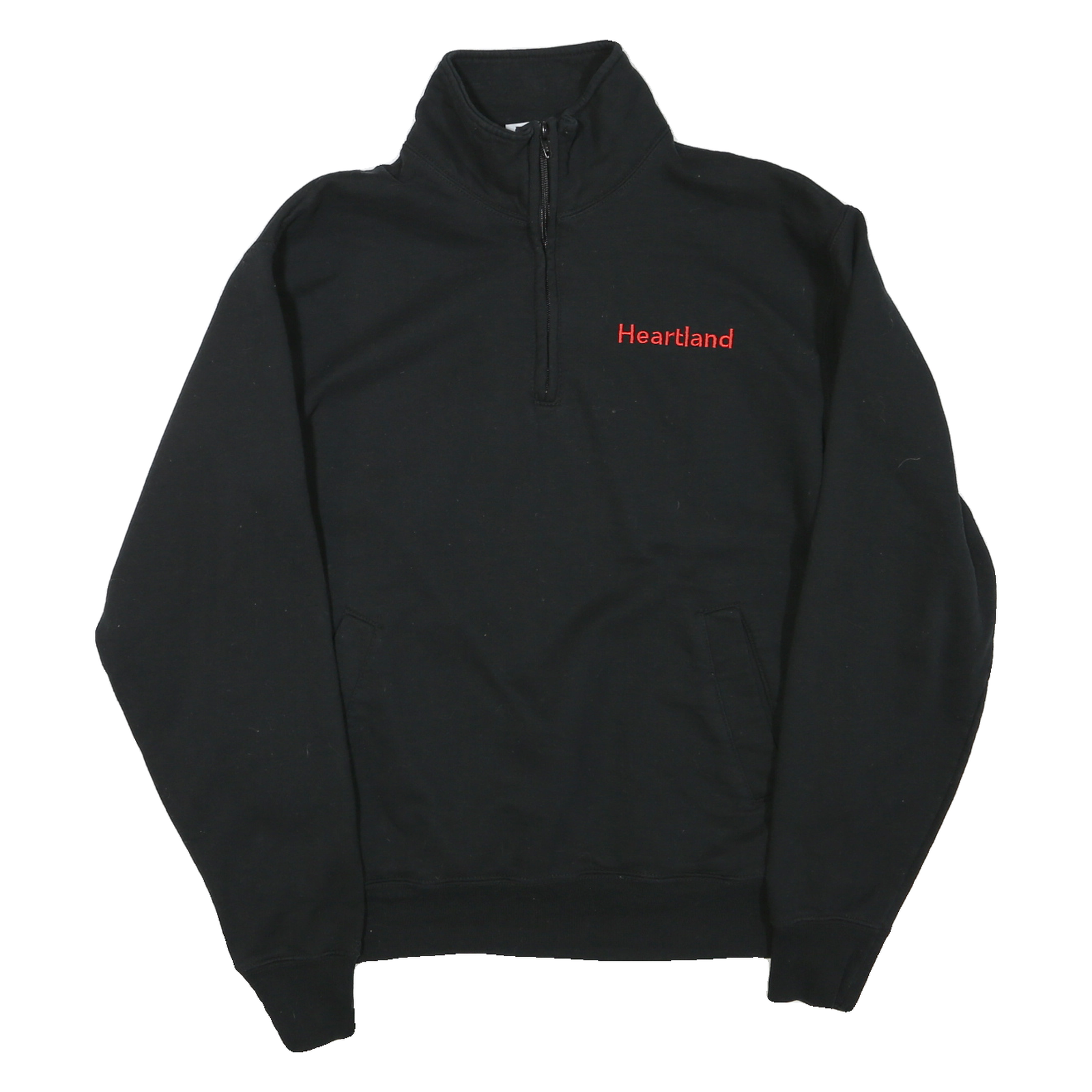 CHAMPION Mens Black Heartland 1/4 Zip Sweatshirt S Cotton Blend Pullover Refurbished - N/A refurbished available on Cerqular