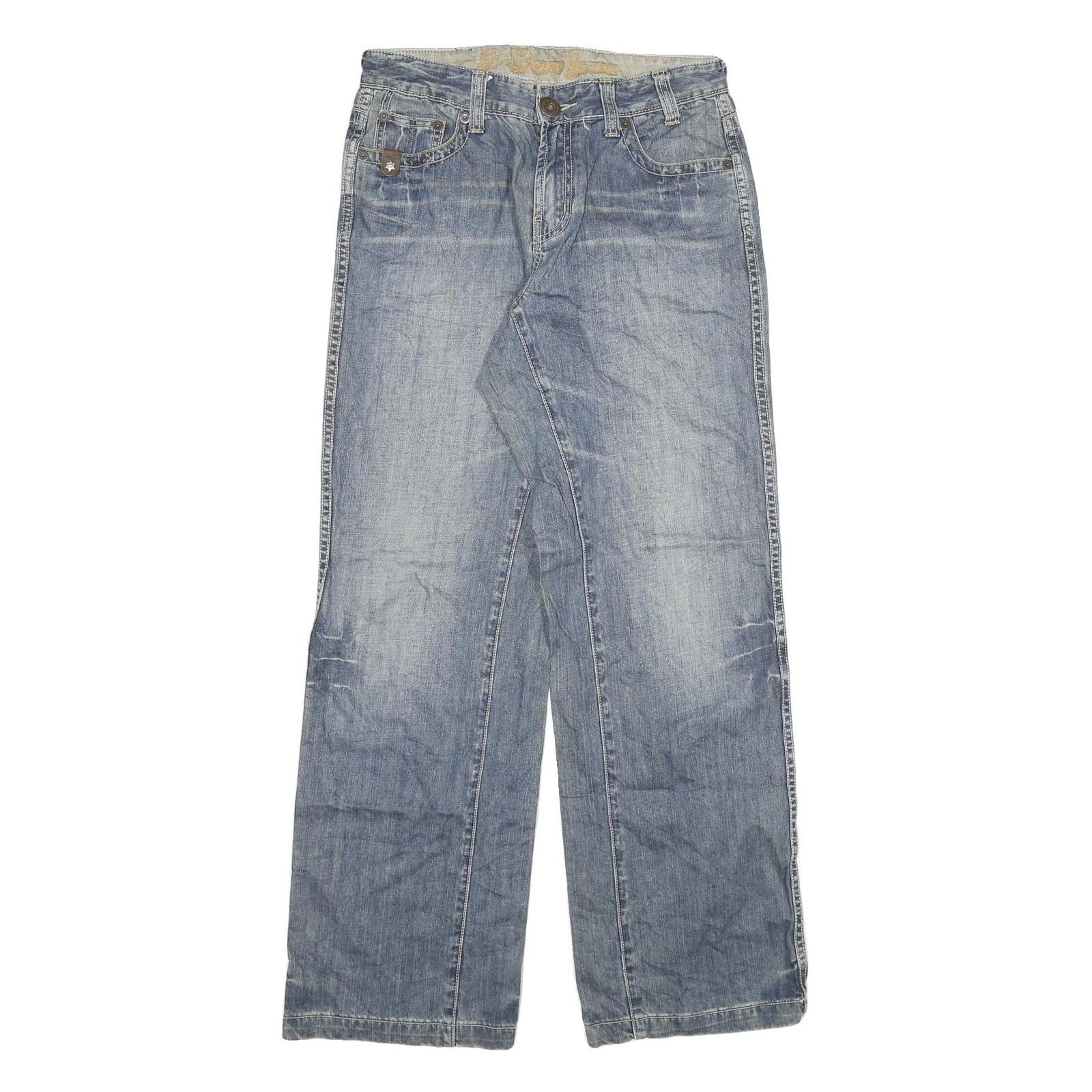 WESTERN SHANE Mens Regular Fit Blue Denim Cotton Blend Jeans W30 L31 Zip Pockets Refurbished - N/A refurbished available on Cerqular