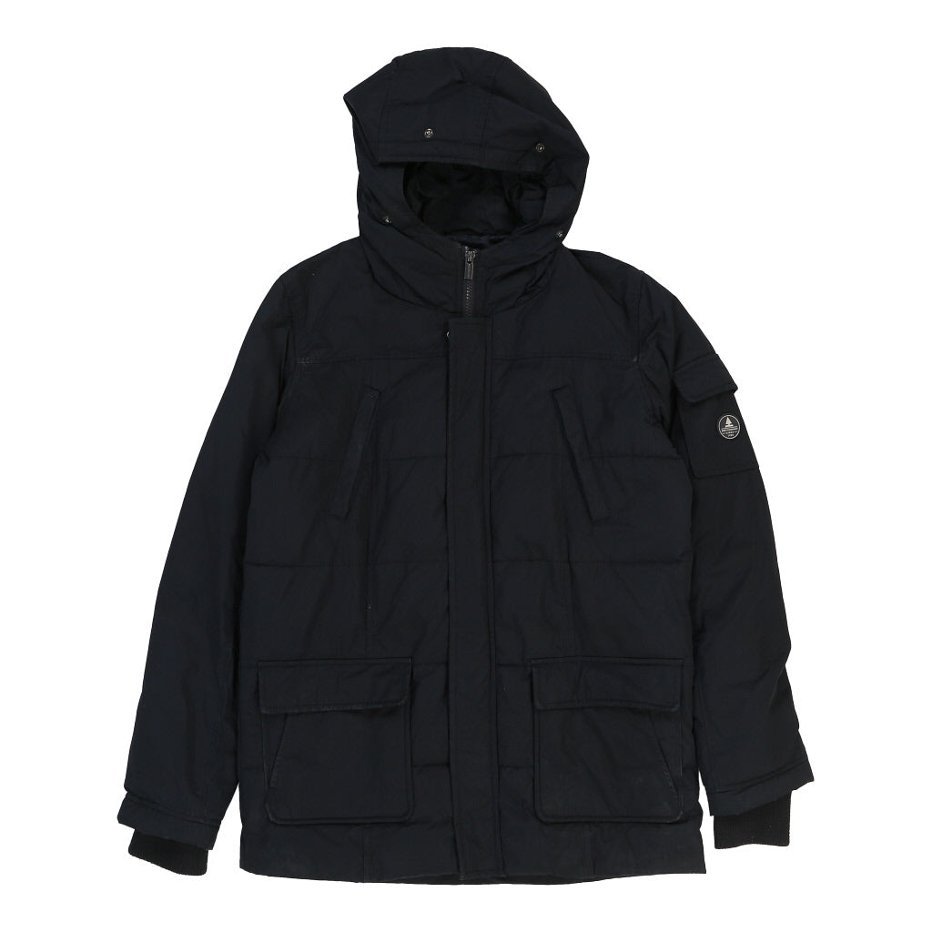 Age 15-16 Best Company Puffer - Large Navy Polyester Refurbished - Thrifted (note: this is a term often used to describe second- refurbished available on Cerqular
