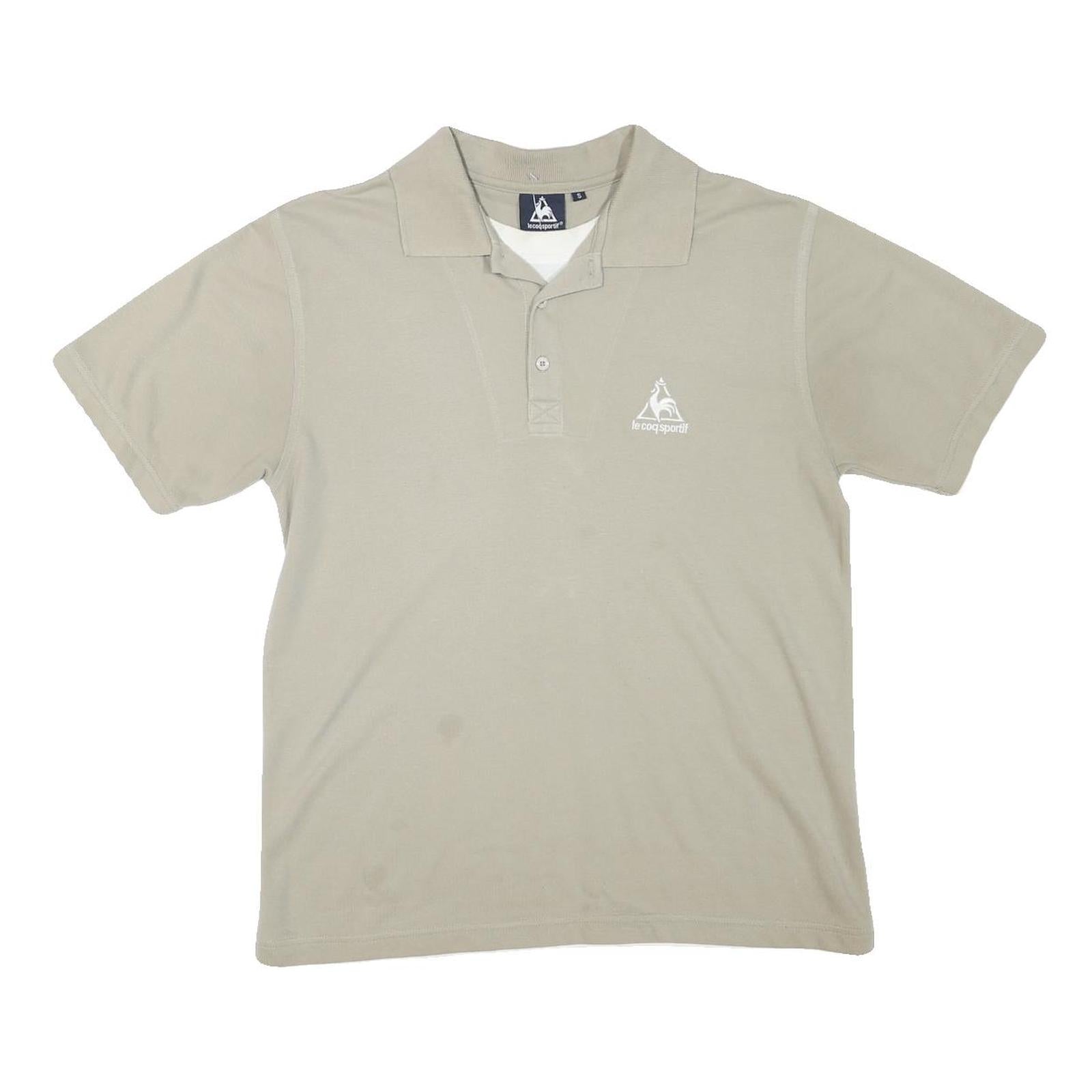 LE COQ SPORTIF Mens Beige Cotton Blend Short Sleeve Polo Shirt S Classic Casual Refurbished - N/A refurbished available on Cerqular