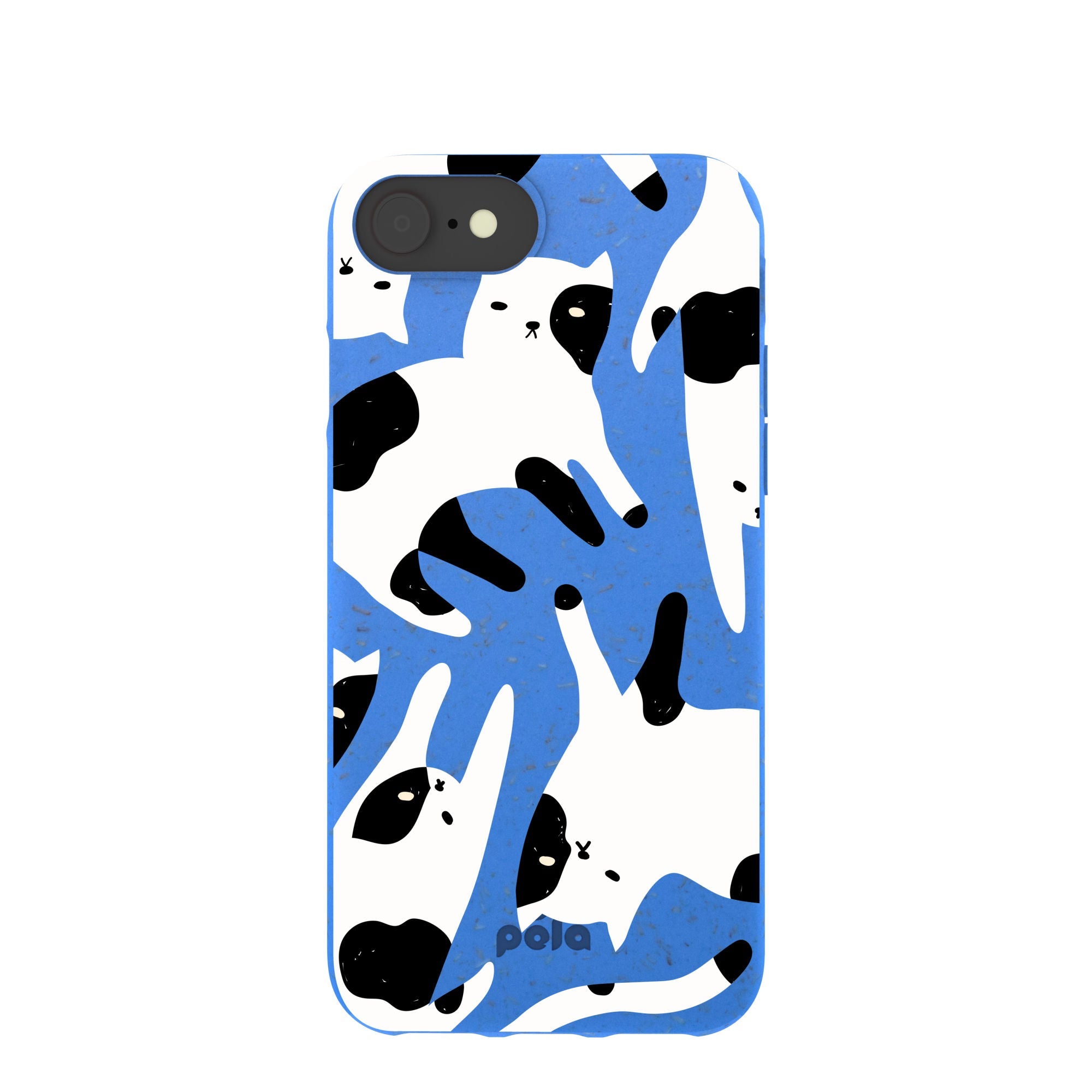 Electric Blue Cat Cow iPhone 6/6s/7/8/SE Case Refurbished - Pela Case refurbished available on Cerqular