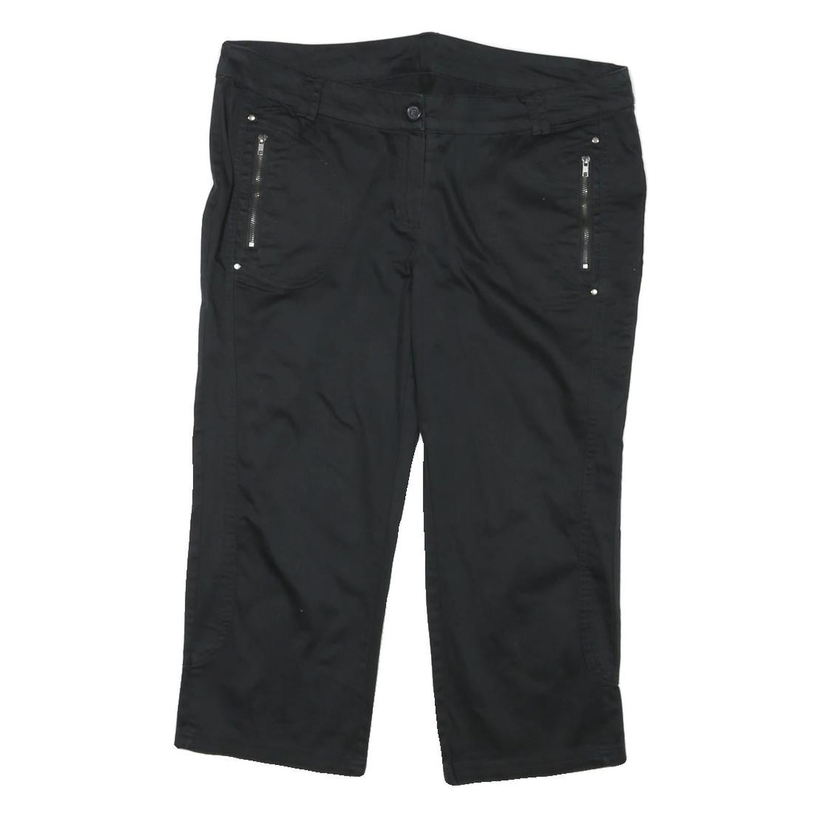 Womens Black Casual Shorts 2XL W34 Cotton Blend Comfortable Fit Zip Pockets Refurbished - N/A refurbished available on Cerqular