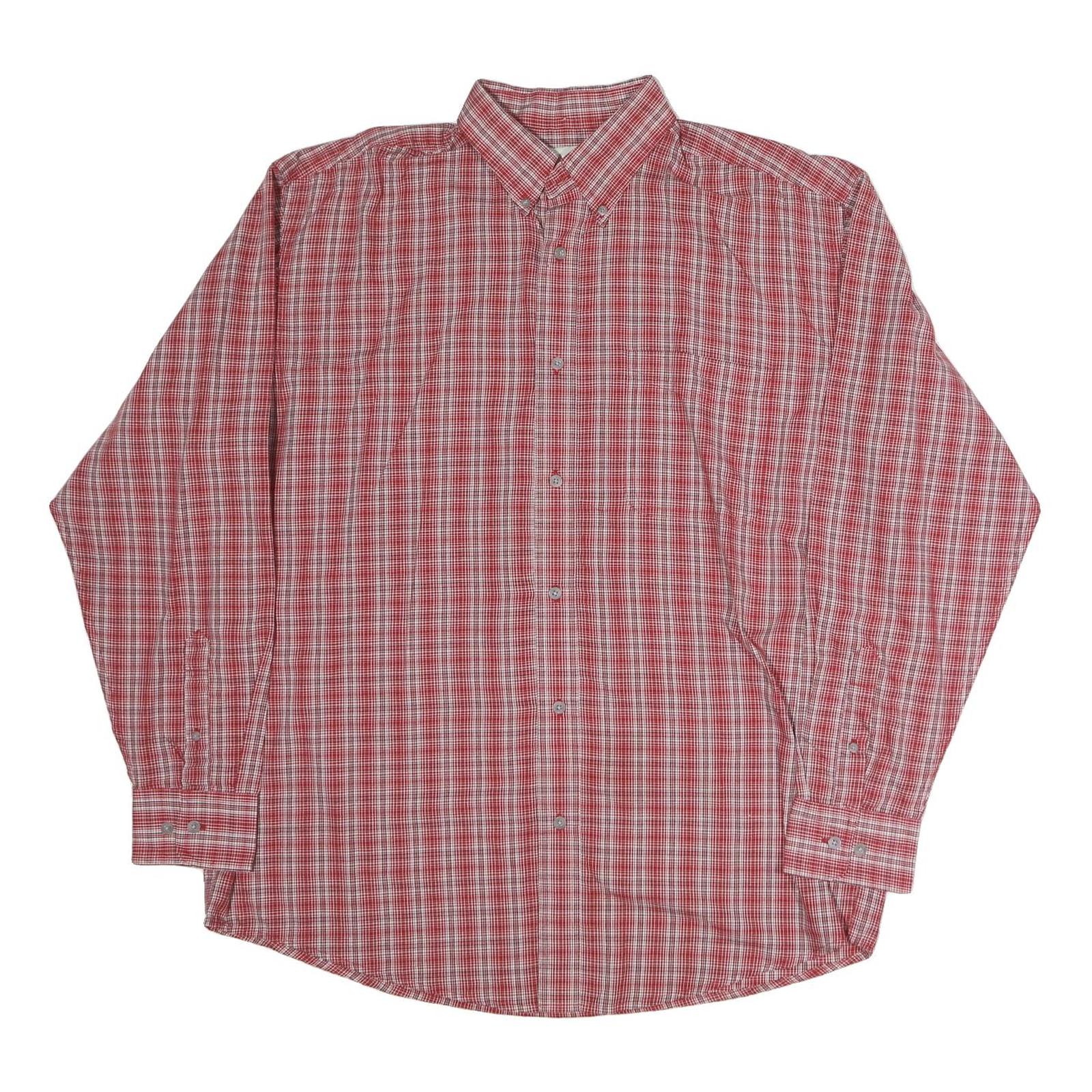 WRANGLER Mens Red White Check Shirt XL Button-Down Collar Long Sleeve Cotton Refurbished - N/A refurbished available on Cerqular