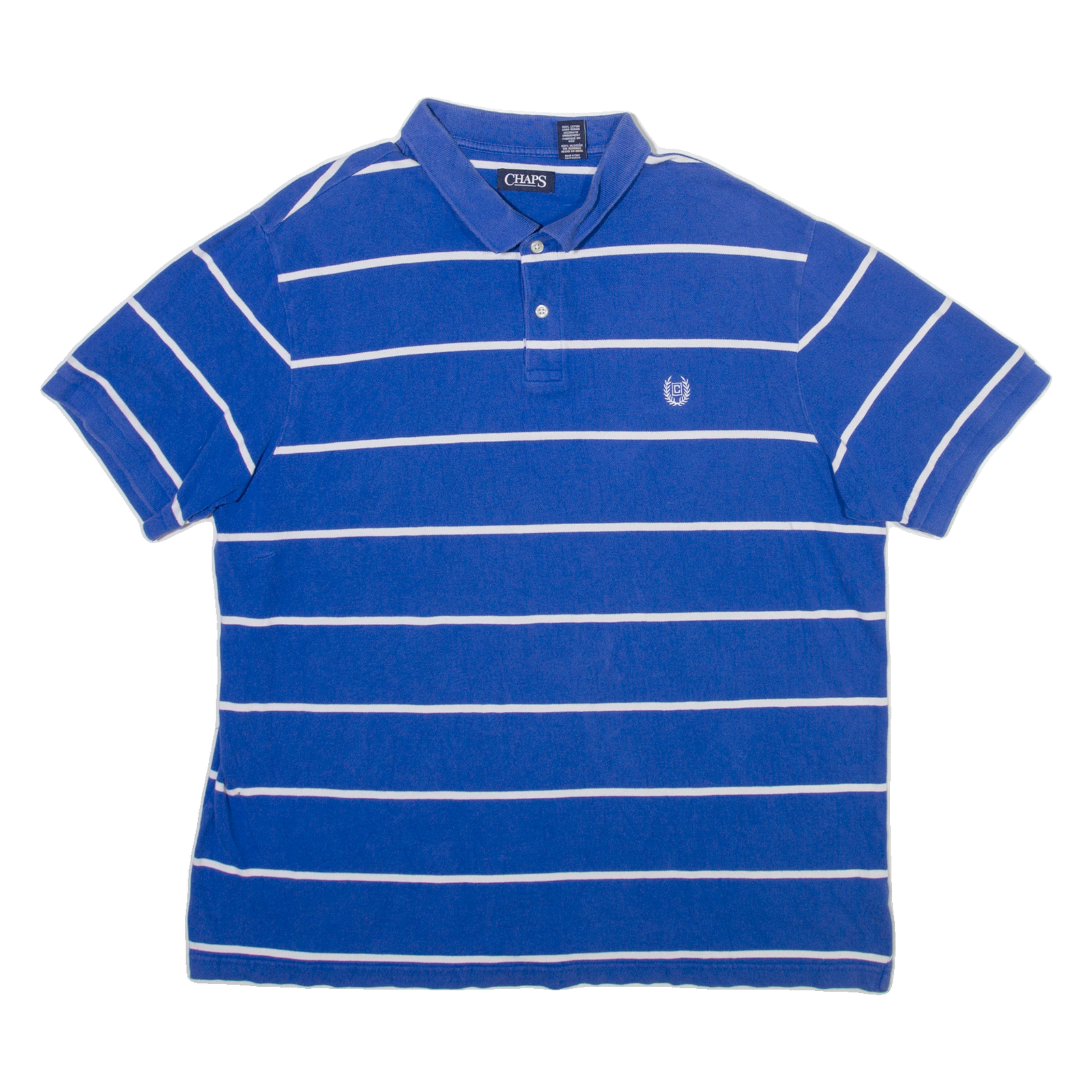 CHAPS Mens Polo Shirt Blue Striped 2XL Refurbished - N/A refurbished available on Cerqular
